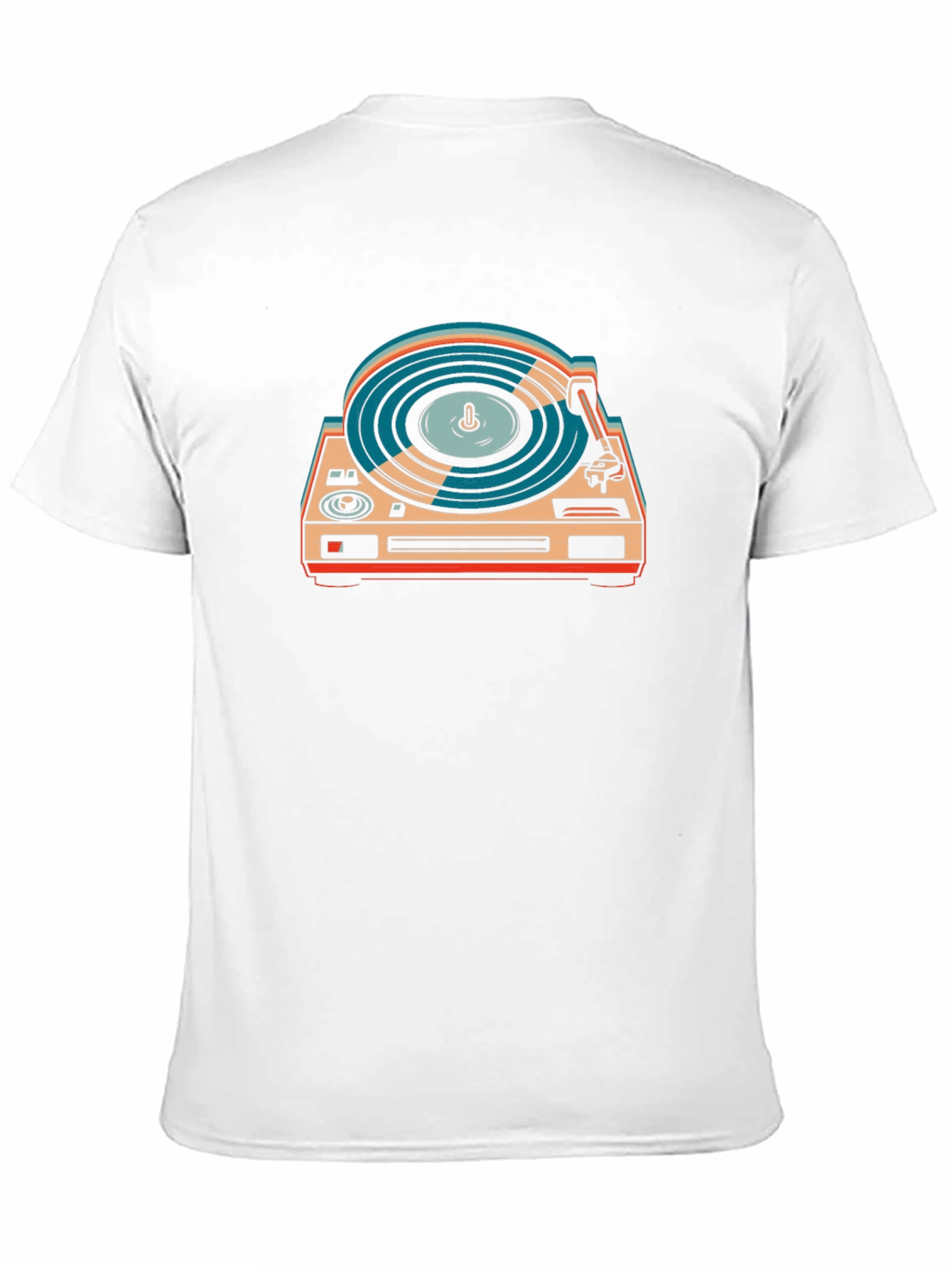 Black Retro Turntable Graphic Tee - Vinyl Record Player Shirt view 11