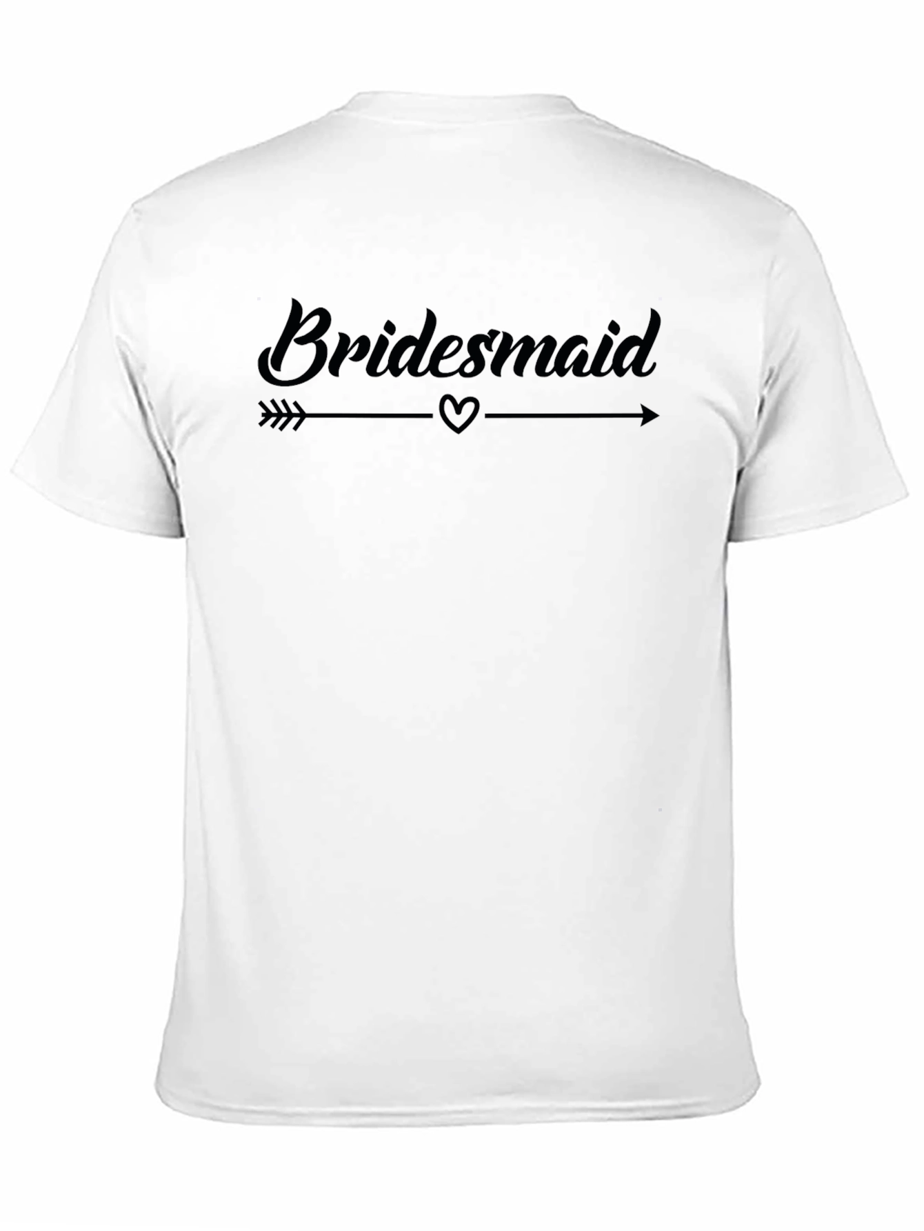 Black Bridesmaid Arrow Heart Graphic Black Tee view 11