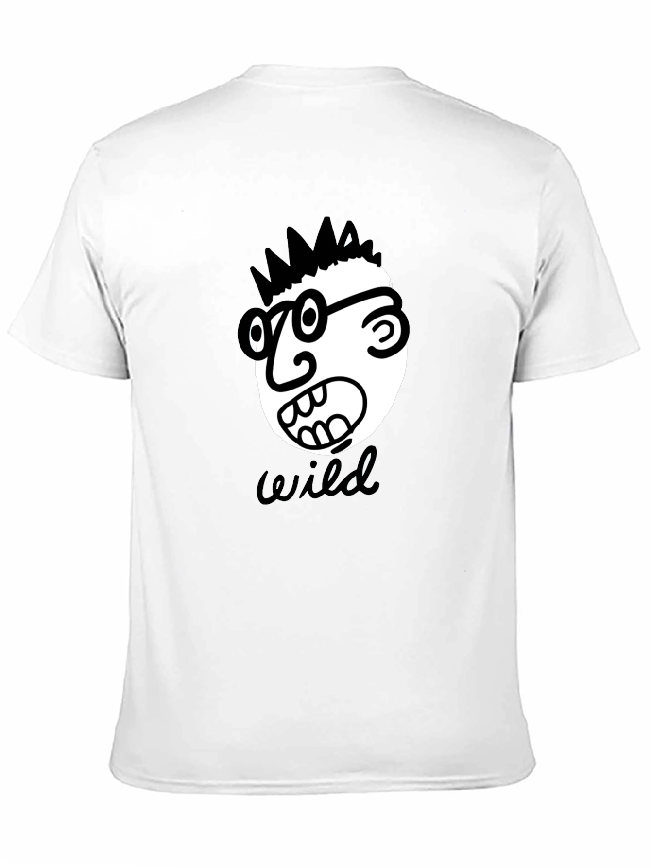 Black Wild Cartoon Face Black T-Shirt view 11