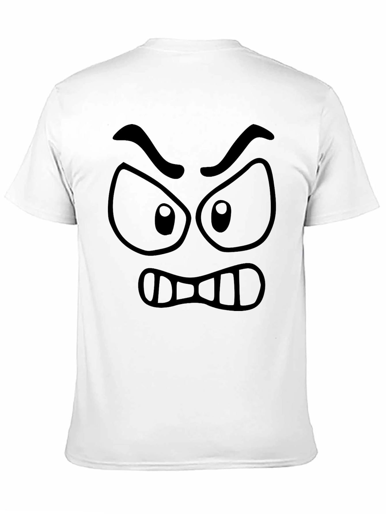 Black Angry Cartoon Face Black Graphic Tee view 11