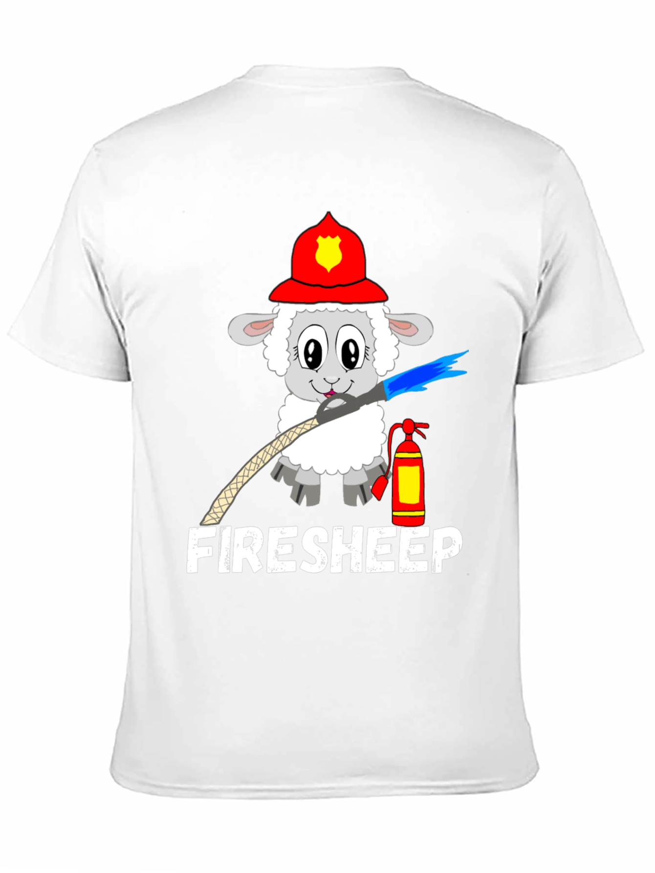 Black Funny Fire Sheep Graphic T-Shirt view 11