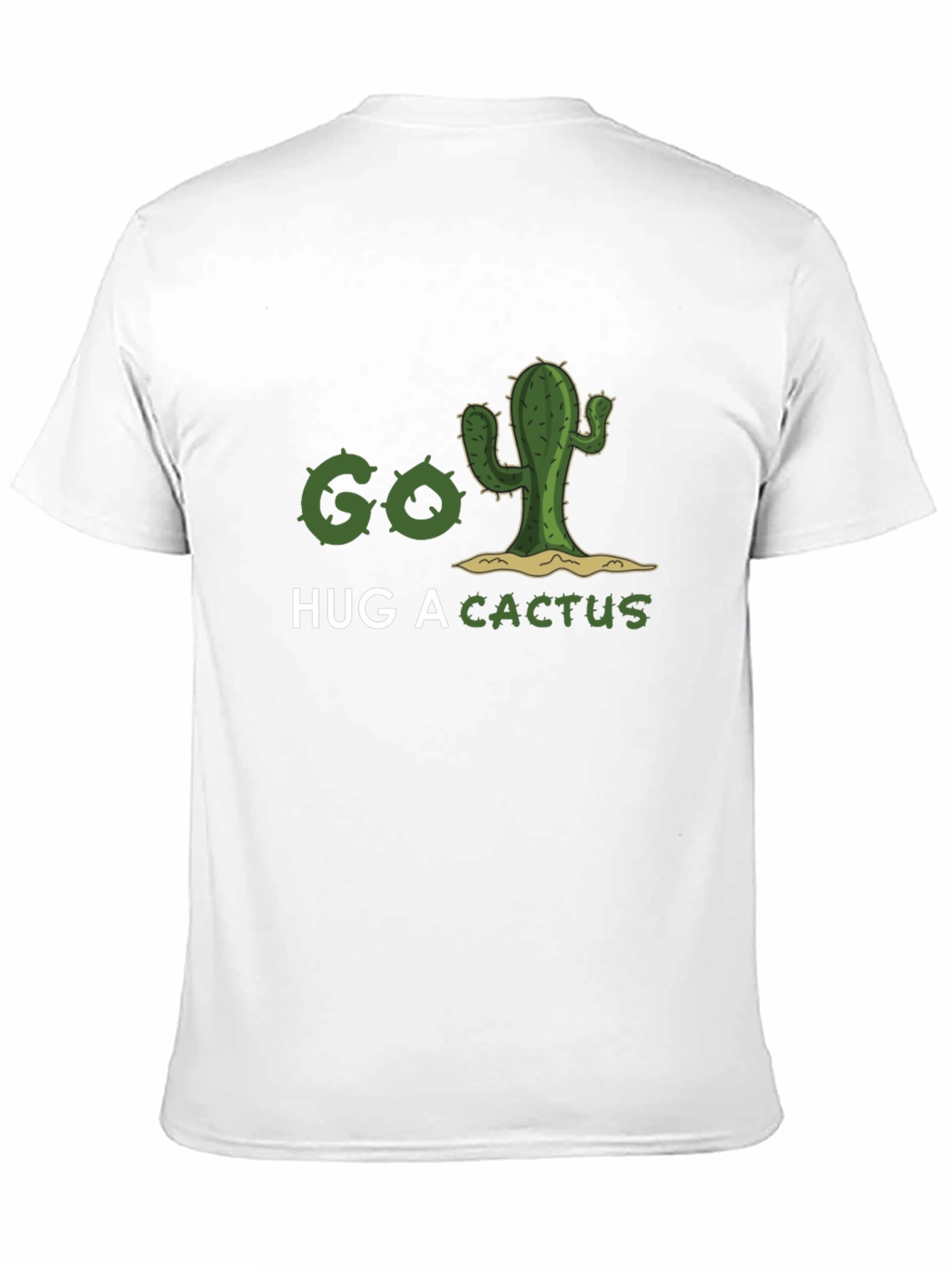 Black Go Hug A Cactus T-Shirt - Funny Graphic Tee view 11