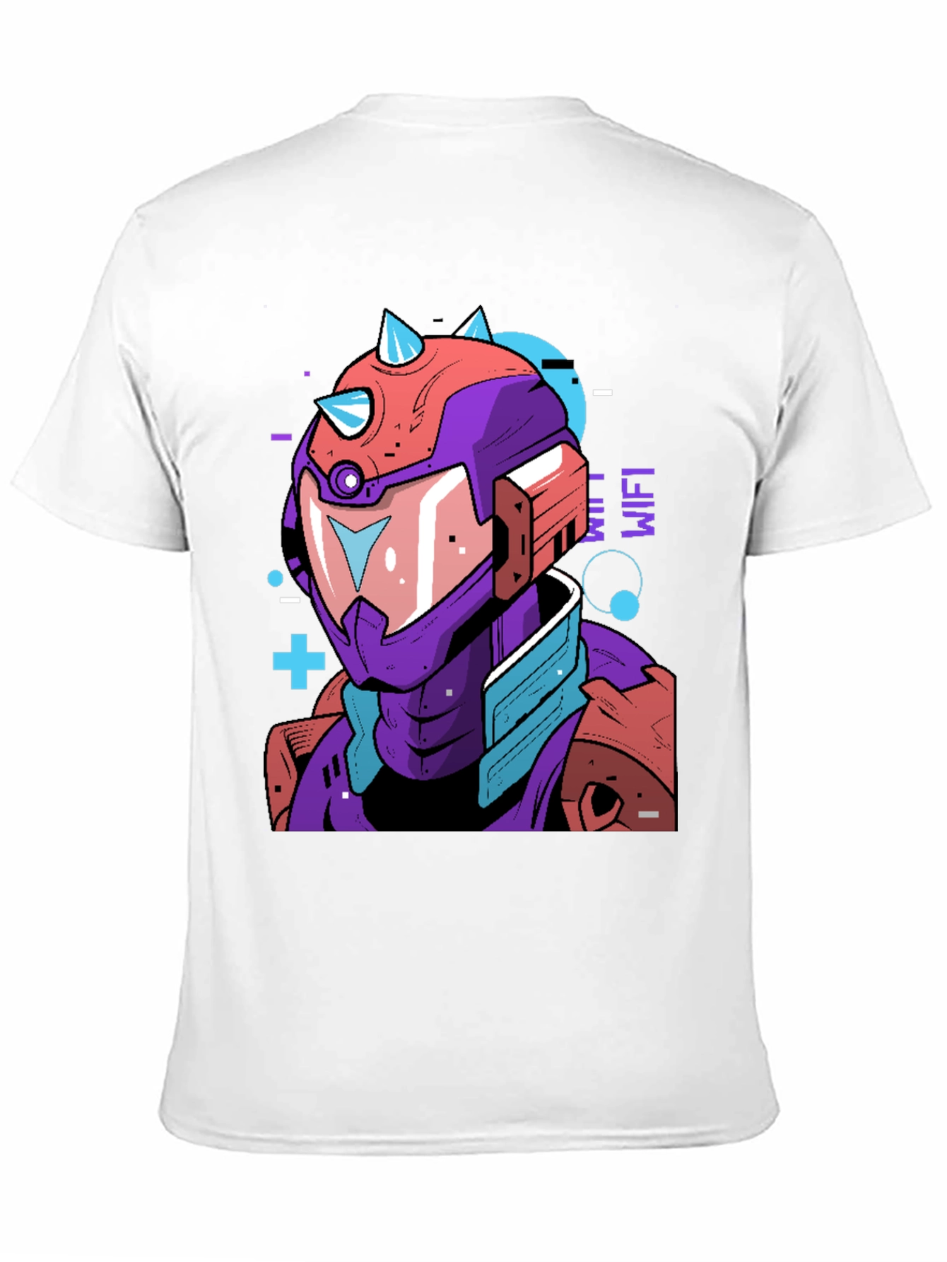 Black Cyberpunk Robot Graphic Tee - Black Cotton Shirt view 11