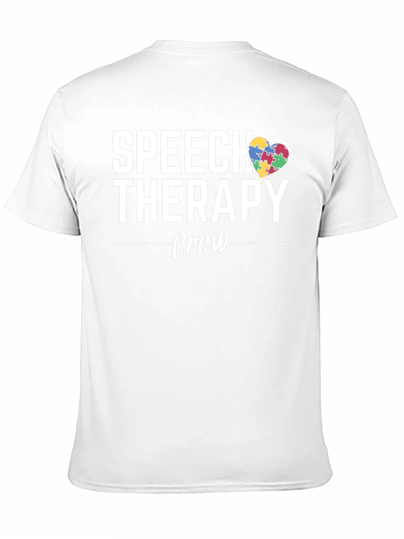 Black Speech Therapy Crew Autism Awareness T-Shirt view 11