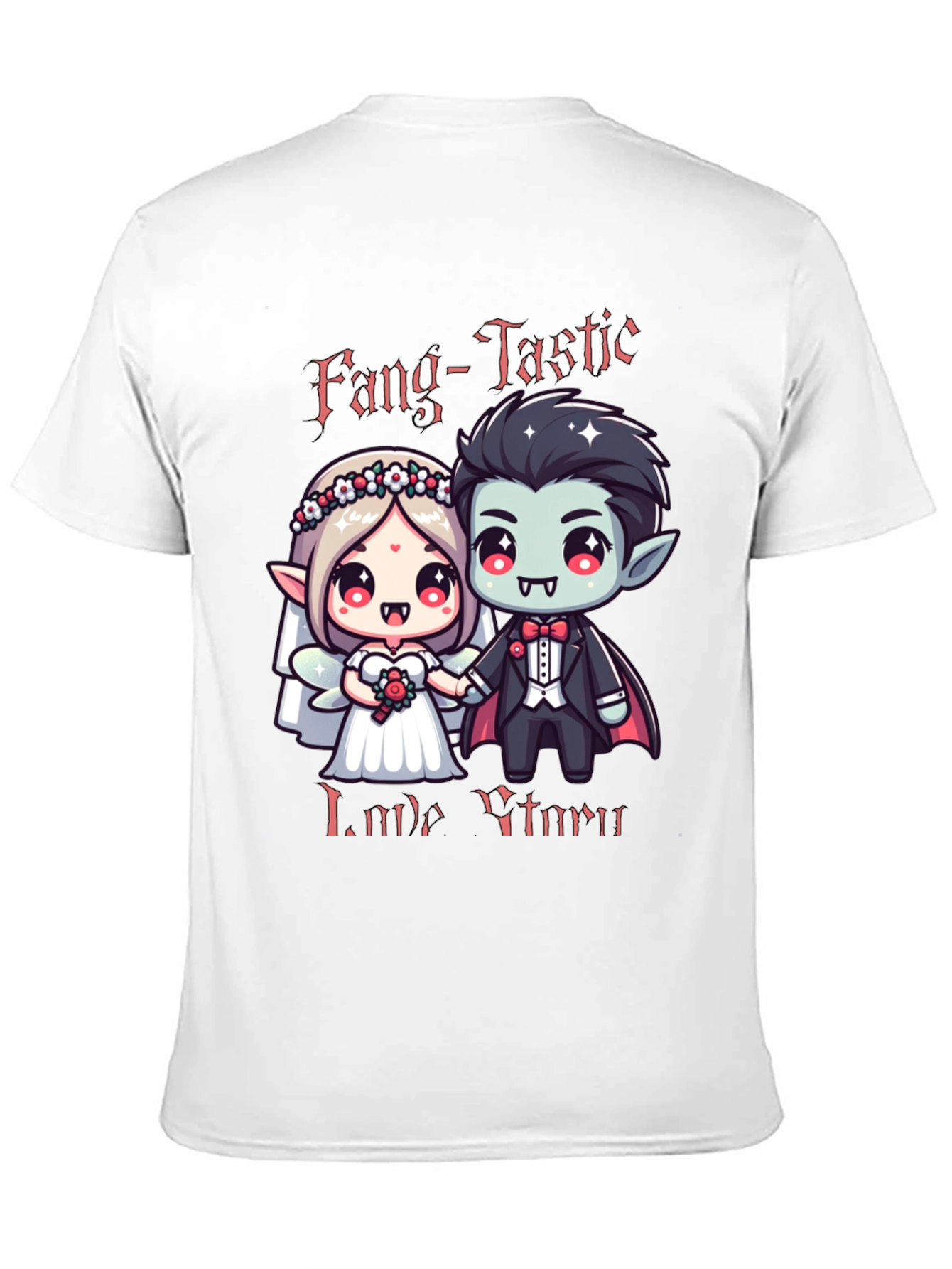 Black Fang-Tastic Vampire Couple Graphic Tee view 11