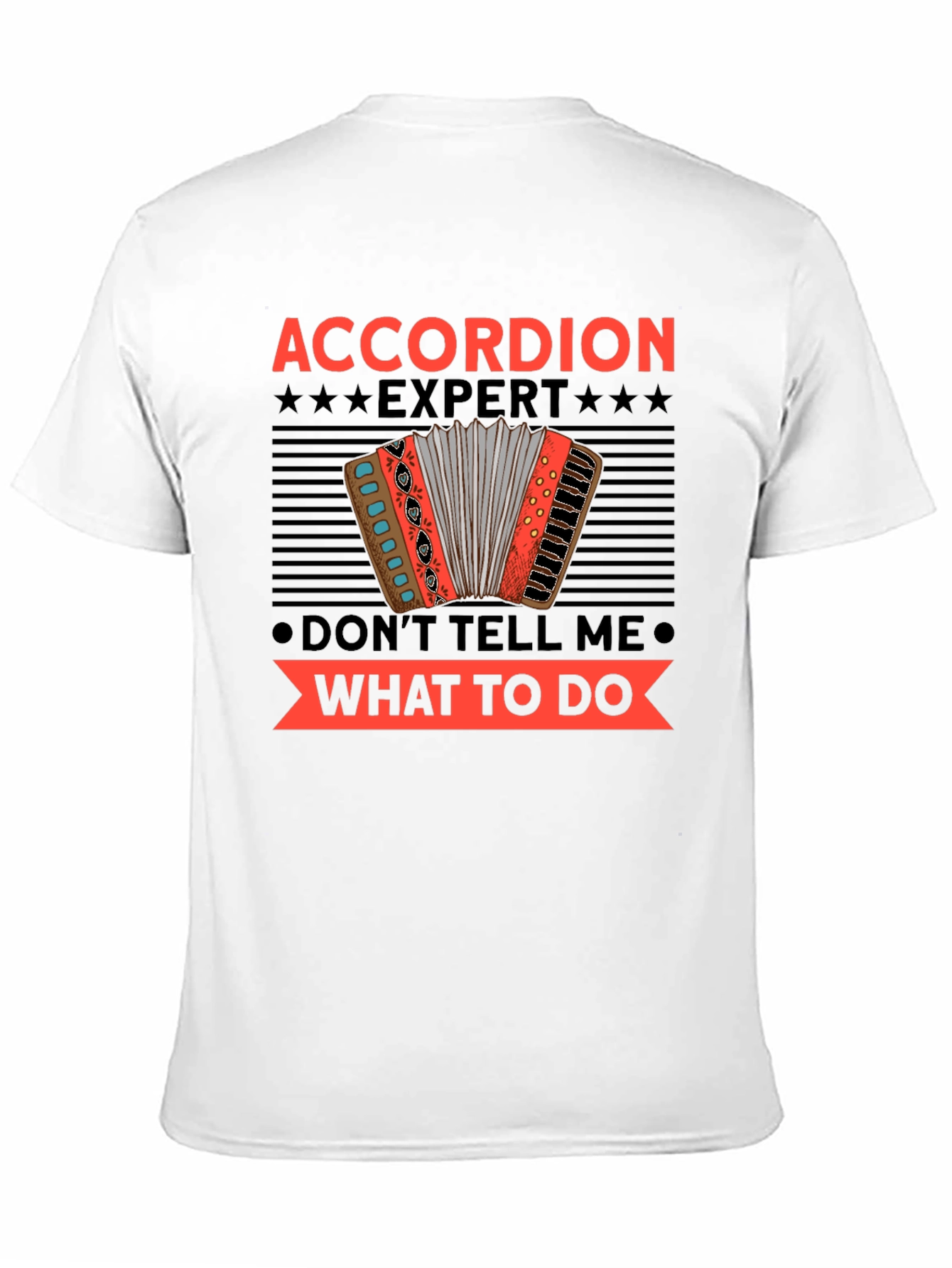 Black Accordion Expert Funny T-Shirt view 11