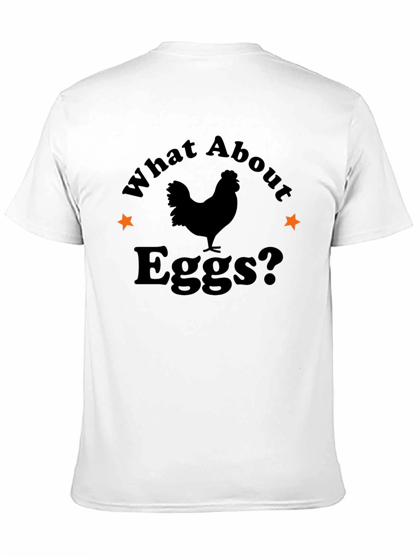 Black What About Eggs? Graphic Tee - Novelty T-Shirt view 11