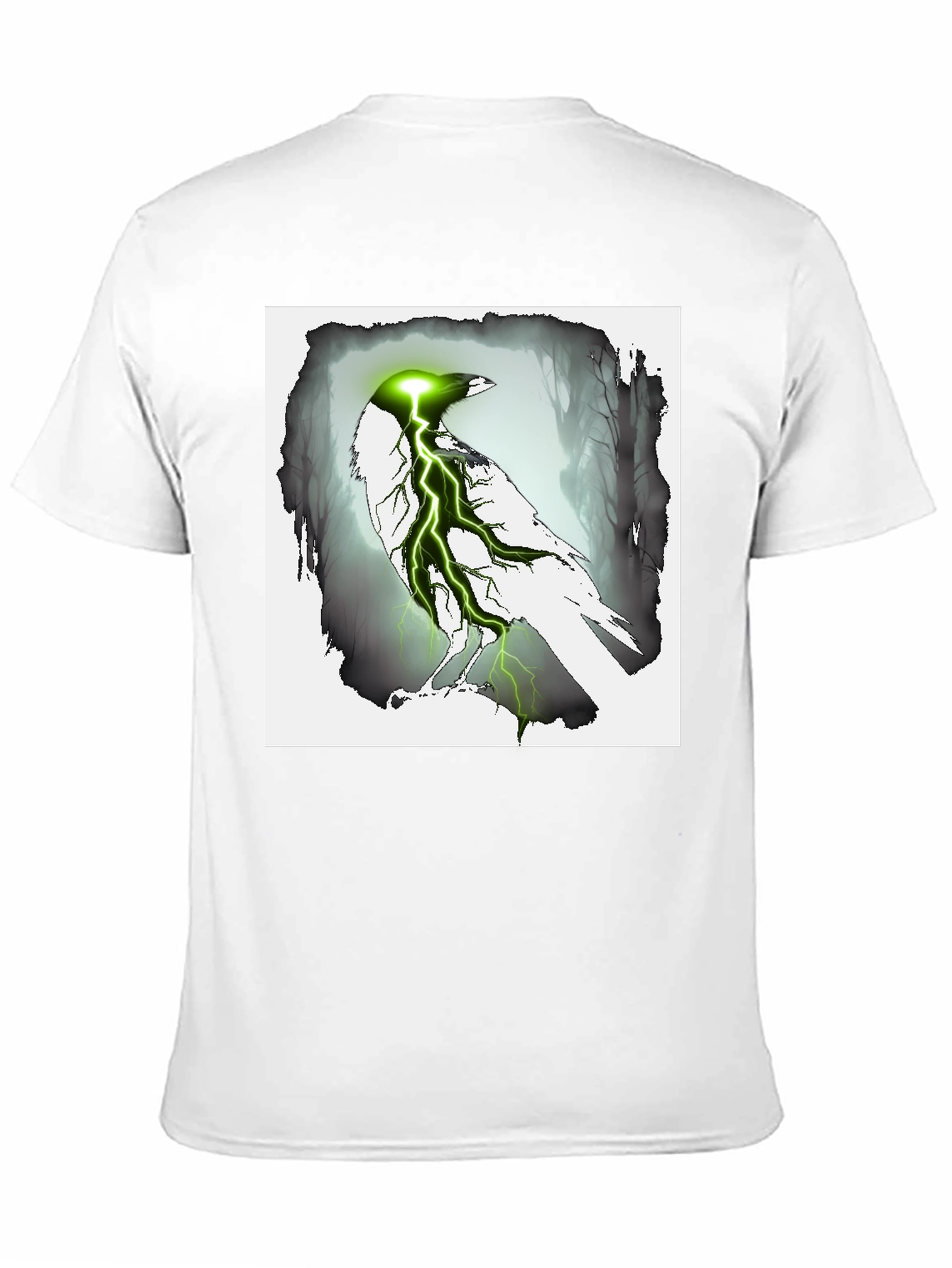 Black Electric Raven Graphic Tee - Dark Fantasy Style view 11