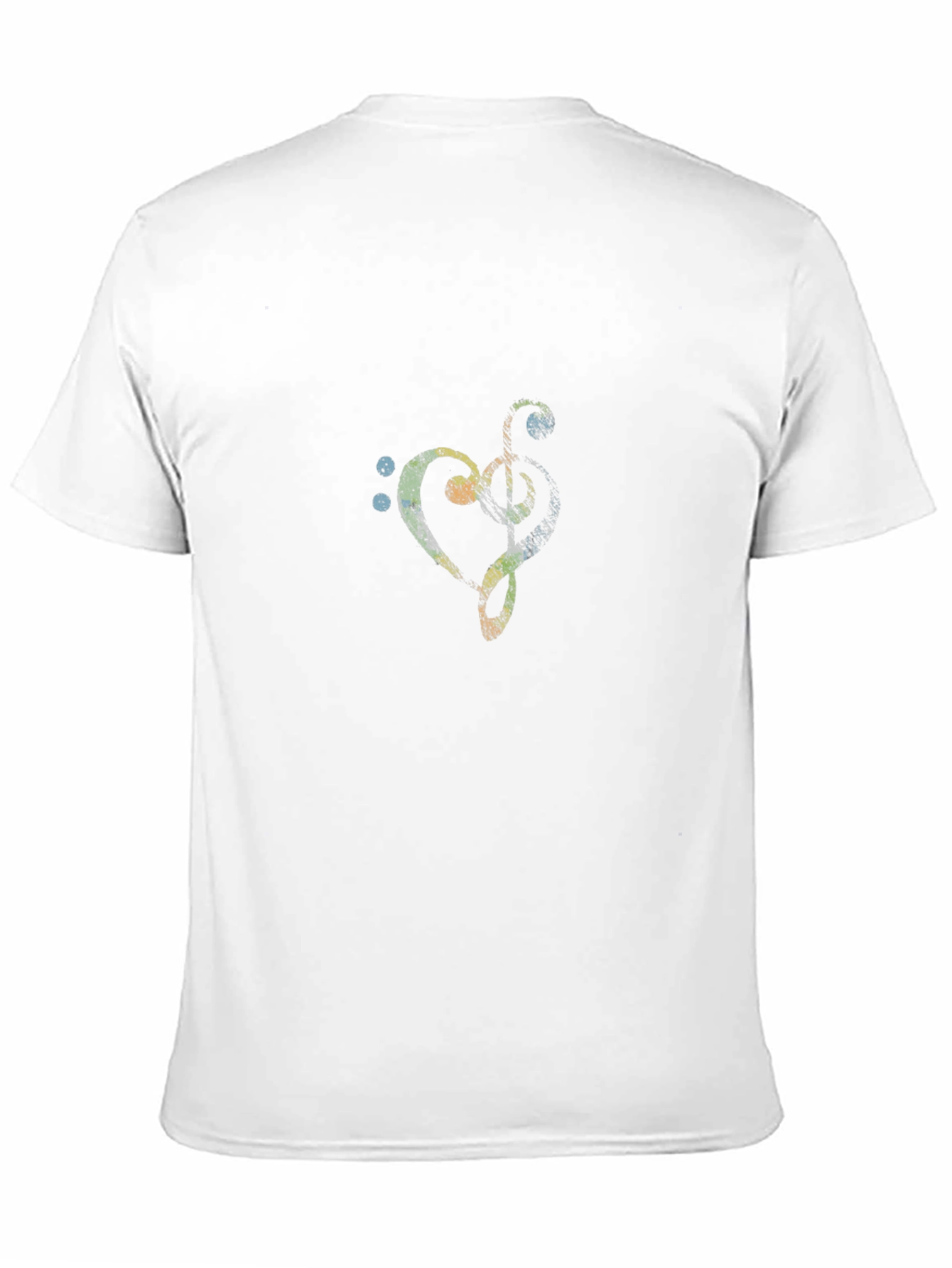 Black Musical Heart Clef Black T-Shirt view 11