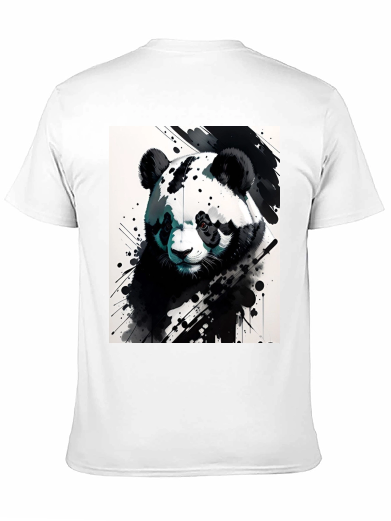 Black Panda Splash Art Black T-Shirt view 11