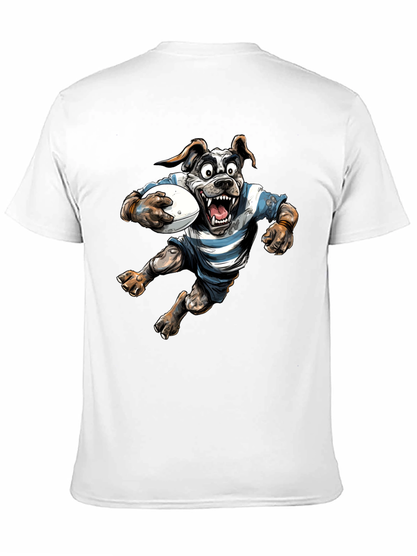 Black Rugby Dog Graphic T-Shirt - Black Cotton Tee view 11