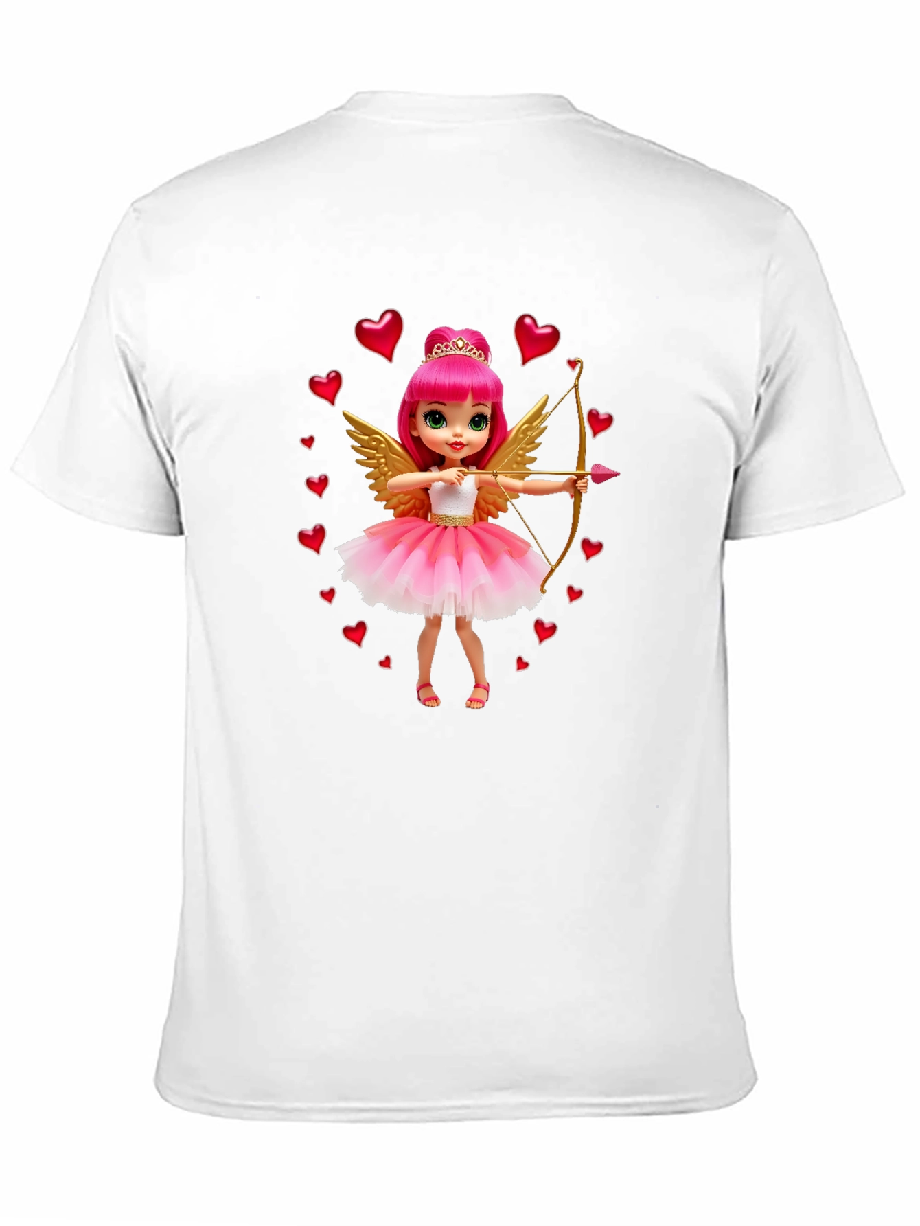Black Valentine's Day Cupid Doll Graphic Tee - Black view 11