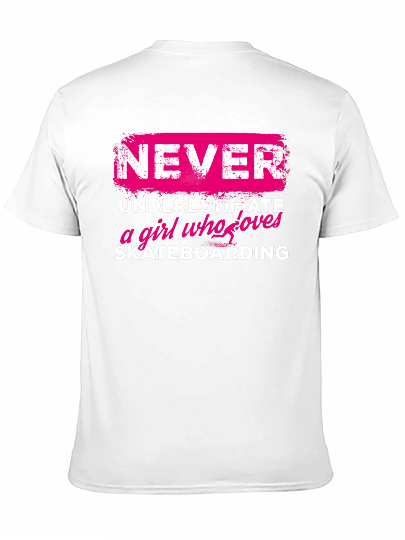 Black Never Underestimate Skateboard Girl T-Shirt view 11