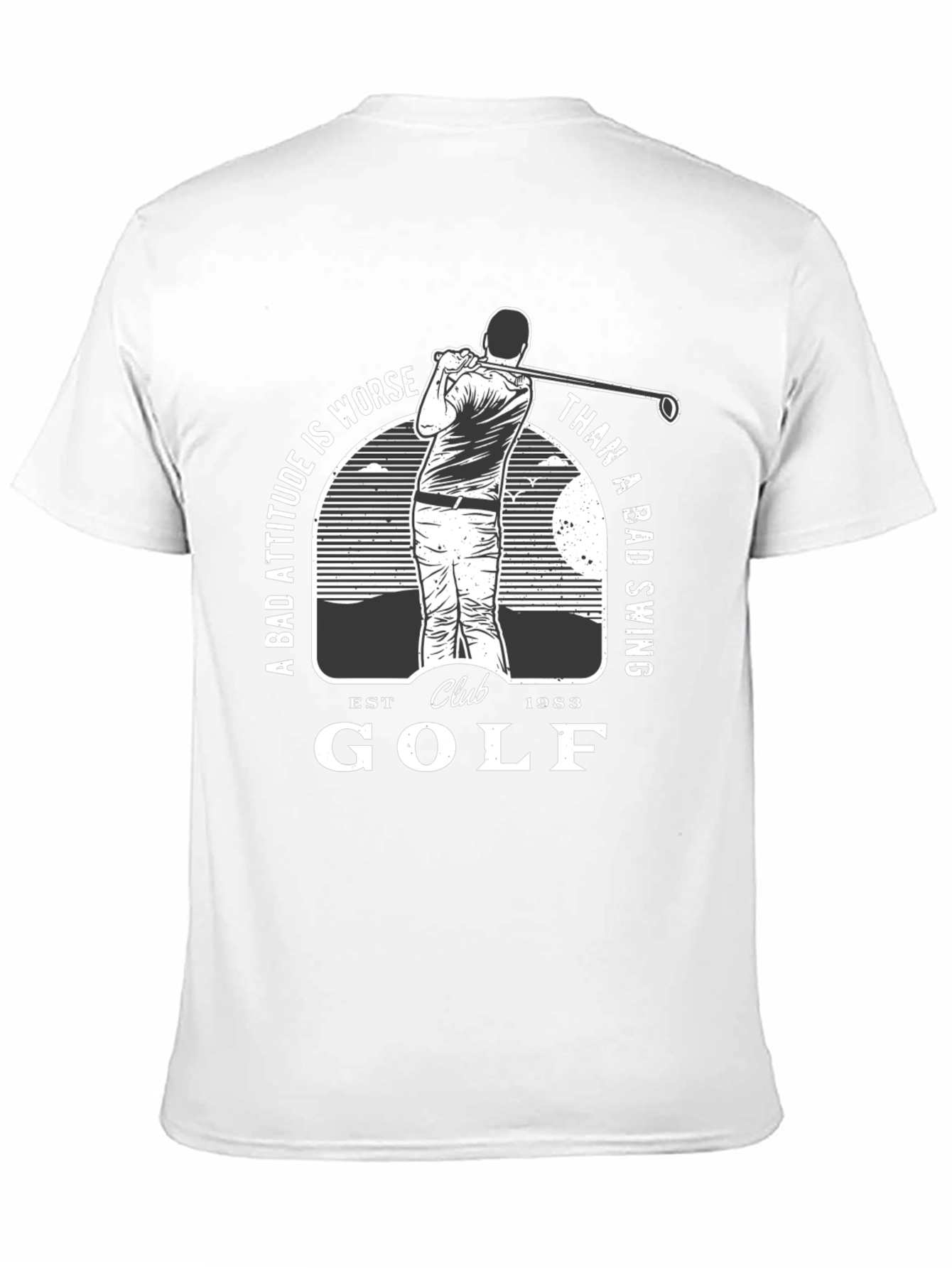Black Golf Club Black T-Shirt - Bad Attitude Worse Than Bad Swing view 11