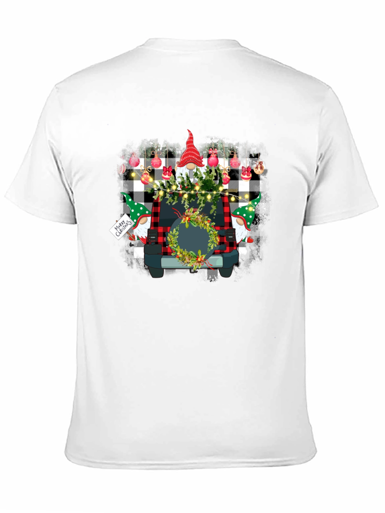 Black Festive Gnome Car Graphic Tee view 11