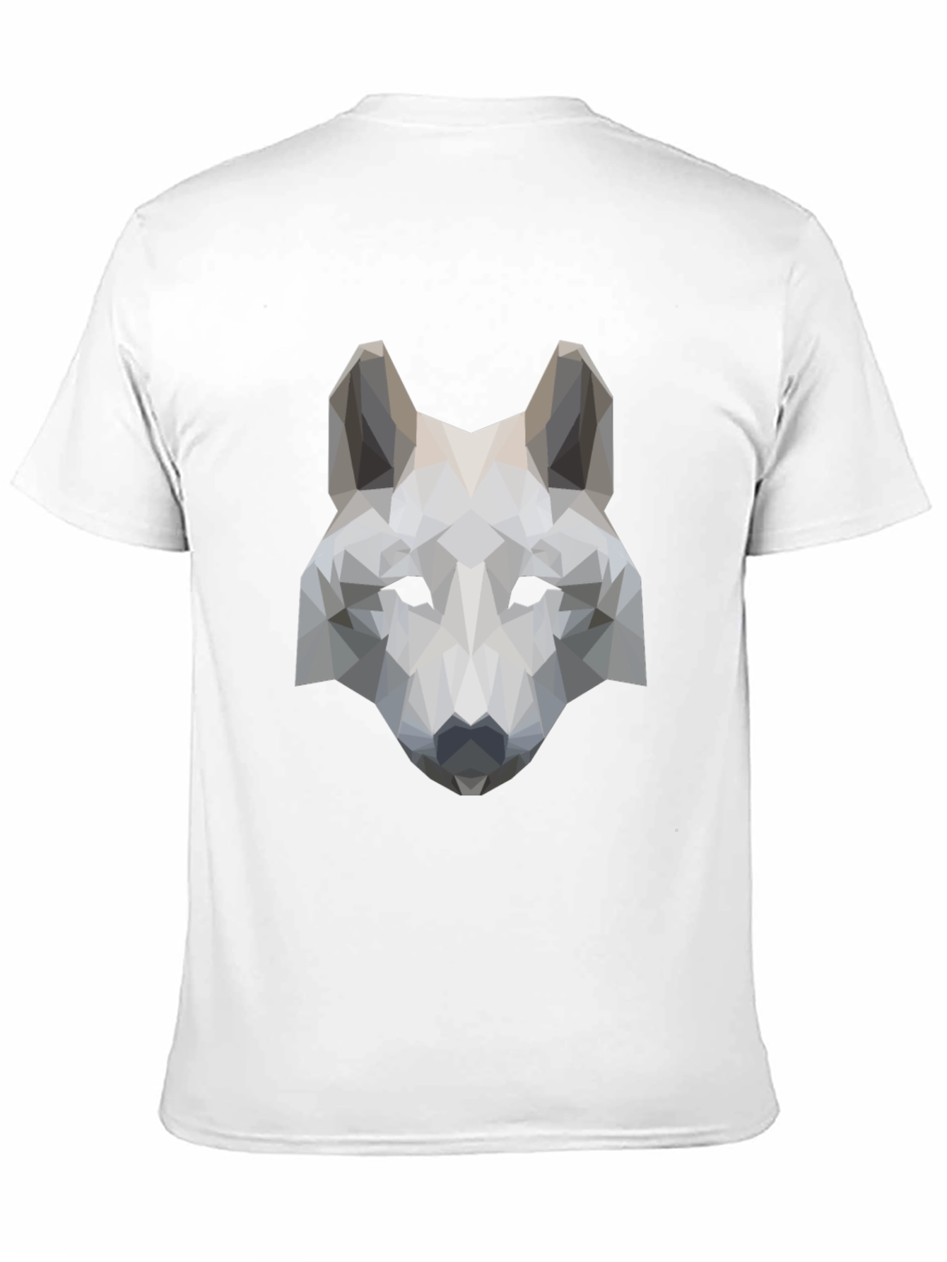 Black Geometric Wolf Head Graphic Tee - Black view 11