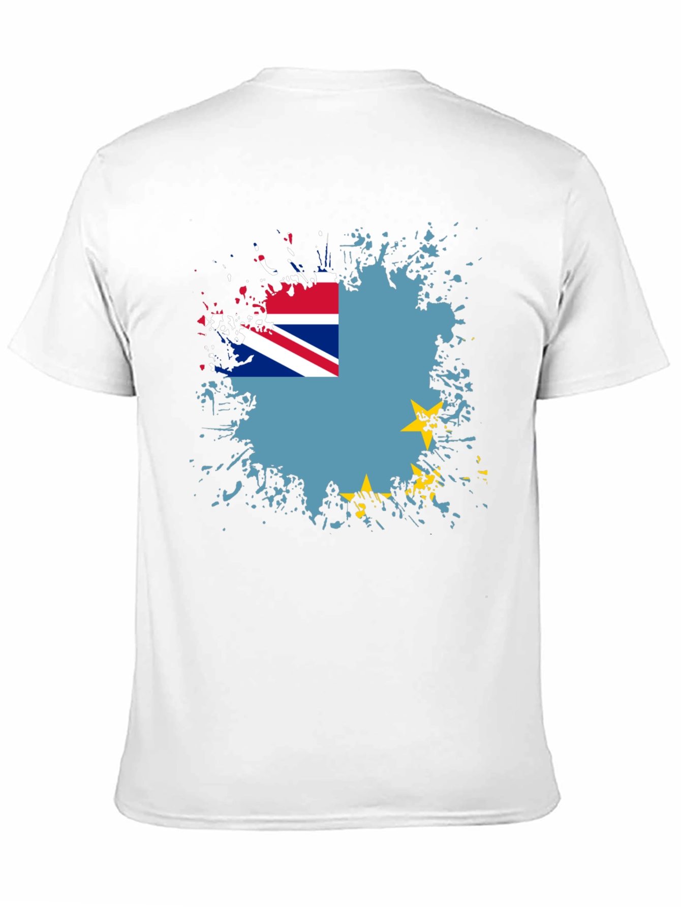 Black Tuvalu Flag Graphic Tee - Black Cotton Blend view 11