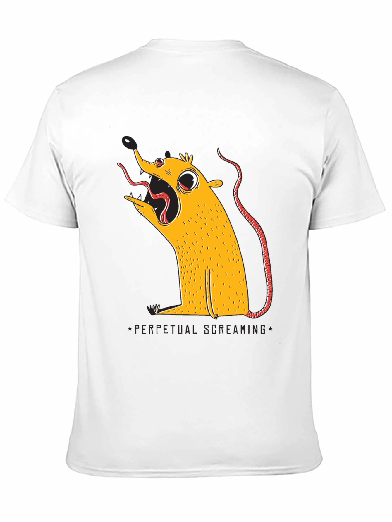 Black Perpetual Screaming Rat Graphic Tee - Unisex view 11