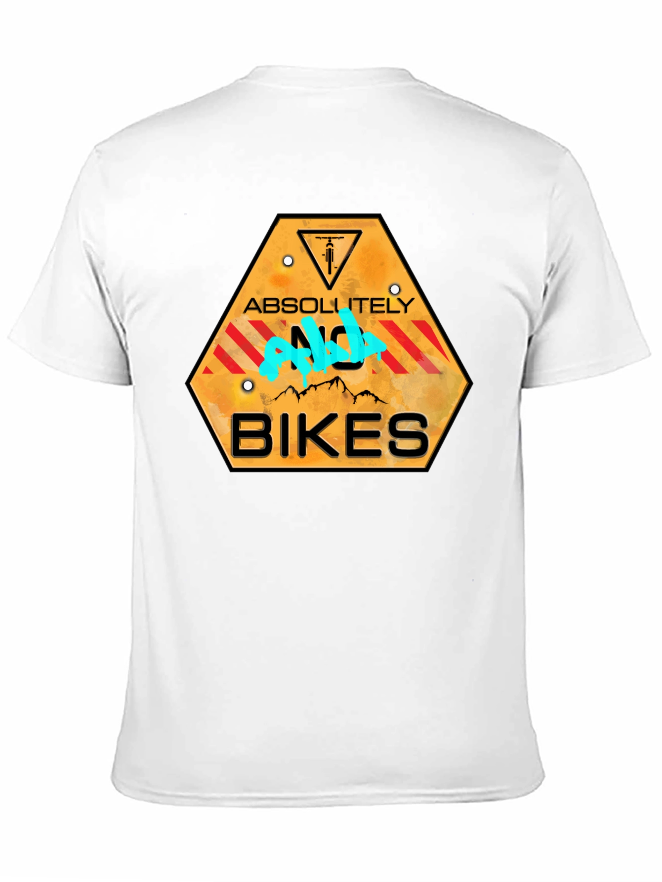 Black Absolutely No Bikes T-Shirt - Novelty Graphic Tee view 11