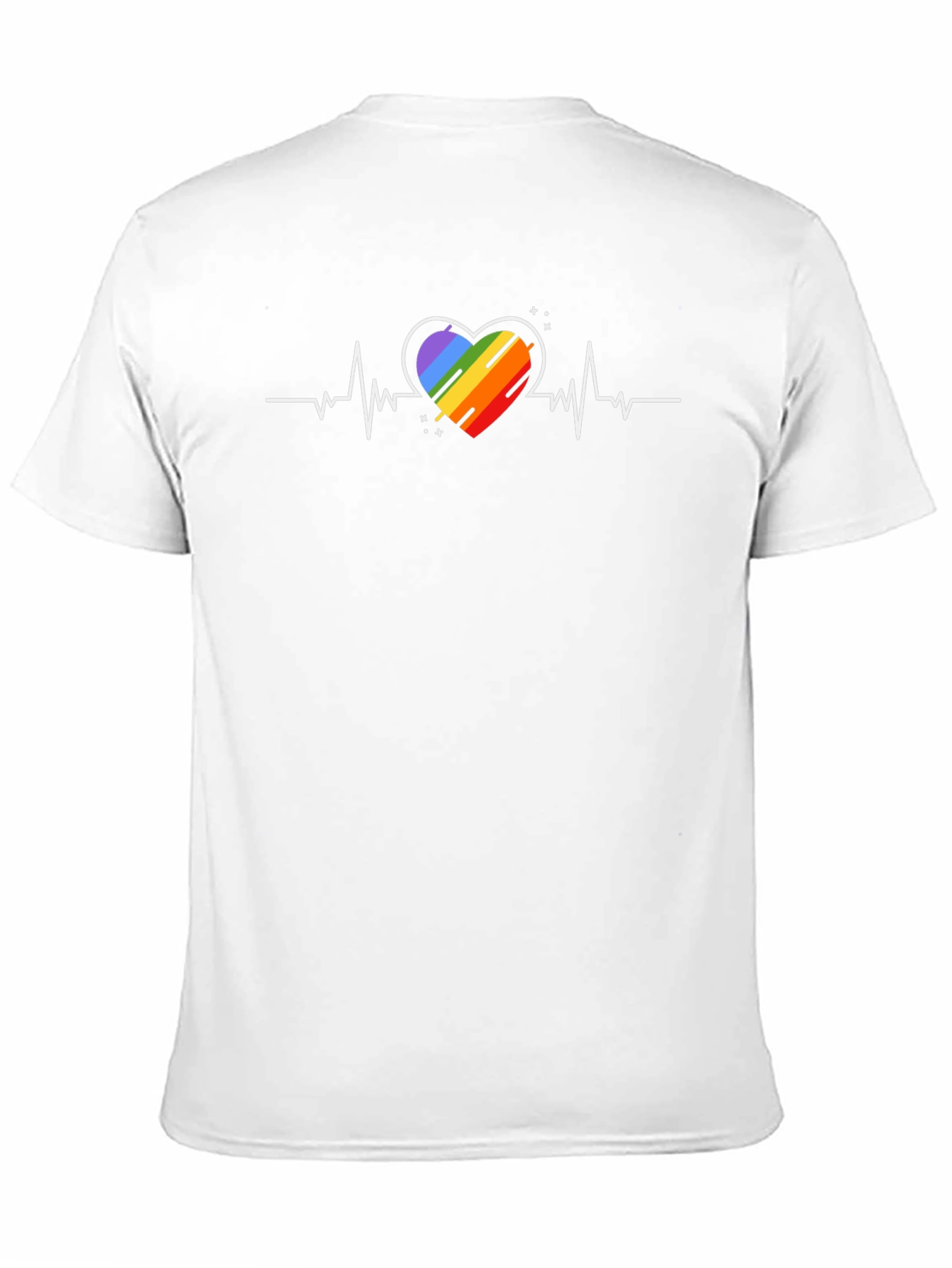 Black Rainbow Heartbeat T-Shirt - Pride Love Tee view 11