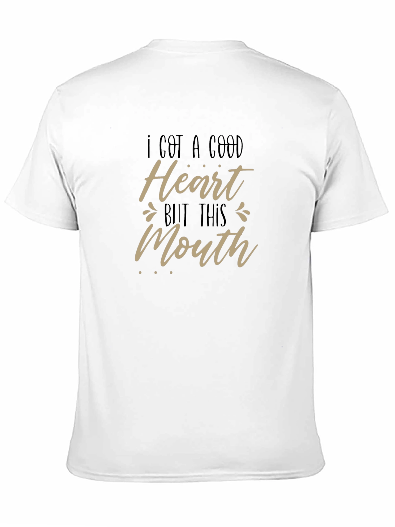 Black Funny "Good Heart But This Mouth" Black Graphic Tee view 11