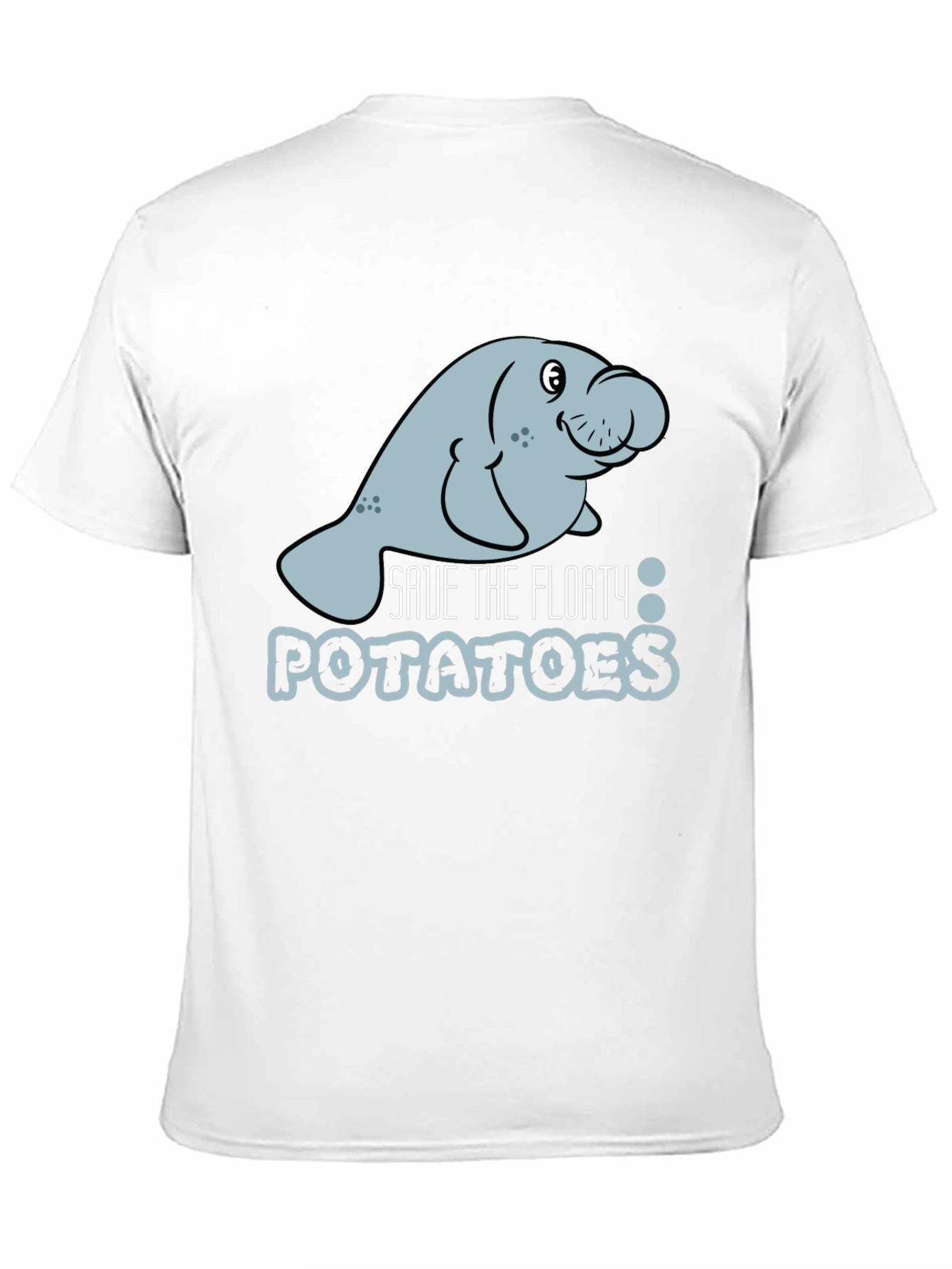 Black Save the Floaty Potatoes Manatee Graphic Tee view 11