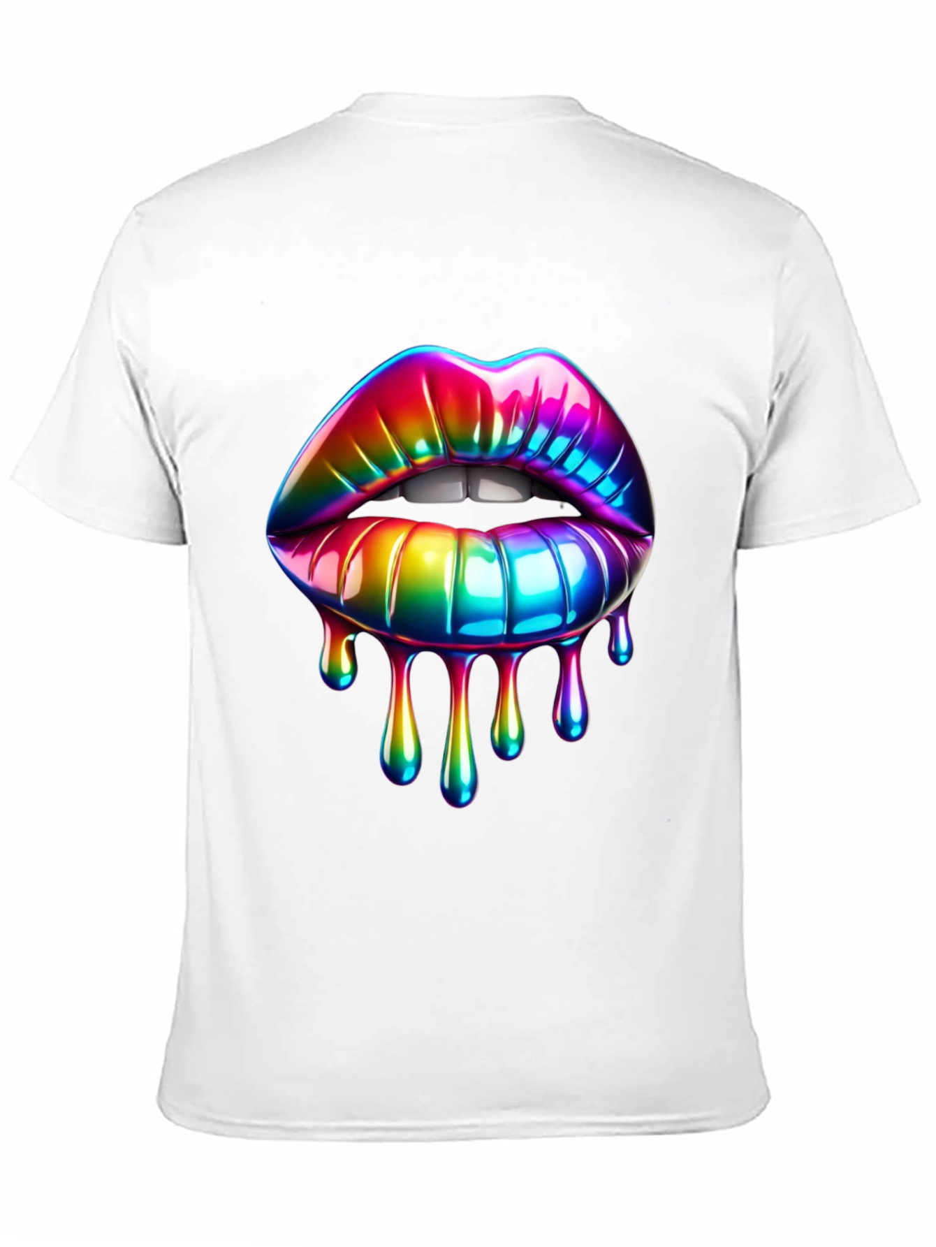 Black Rainbow Lips Graphic T-Shirt view 11