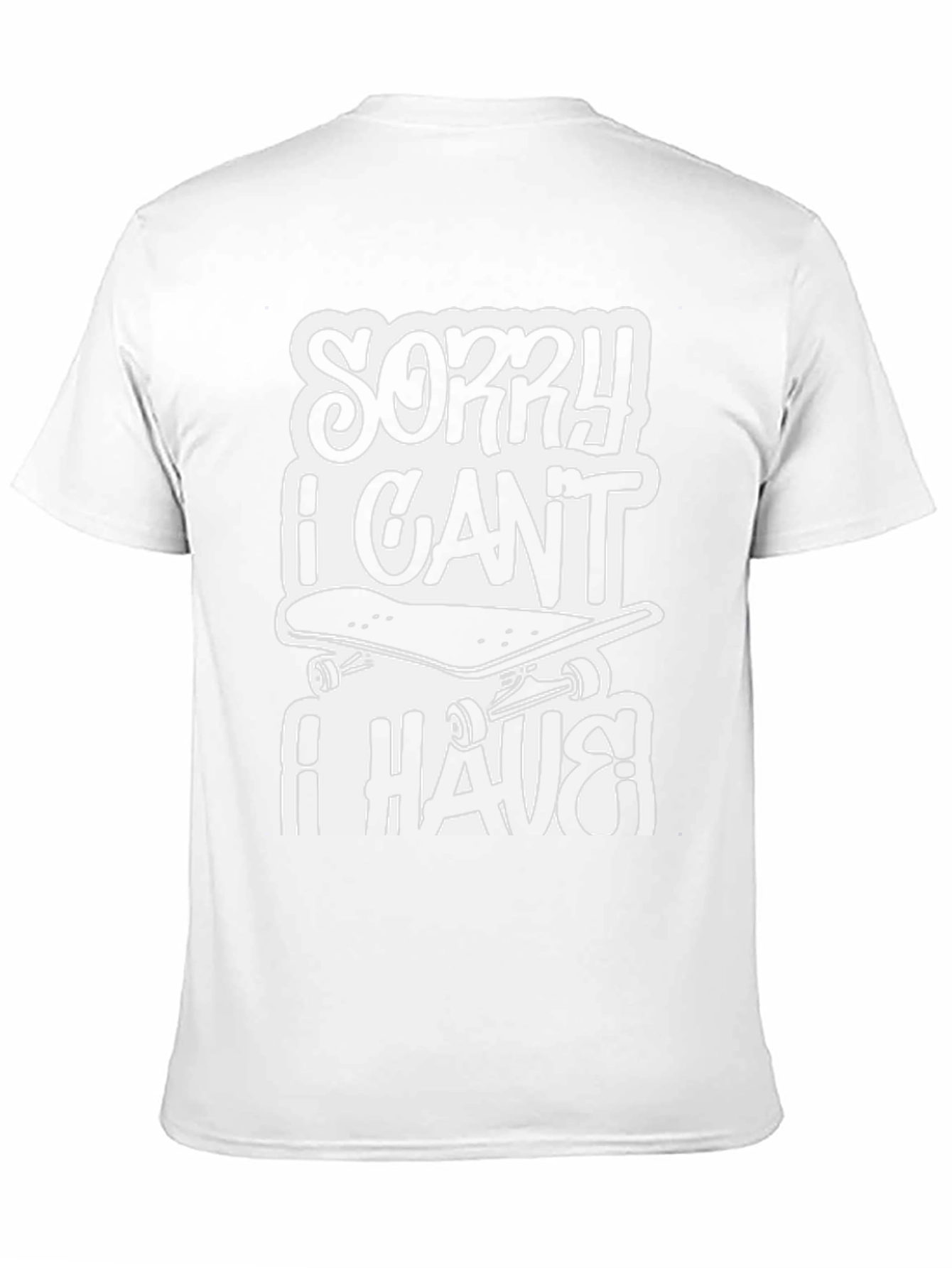 Black Sorry I Can't I Have Skateboarding Black T-Shirt view 11