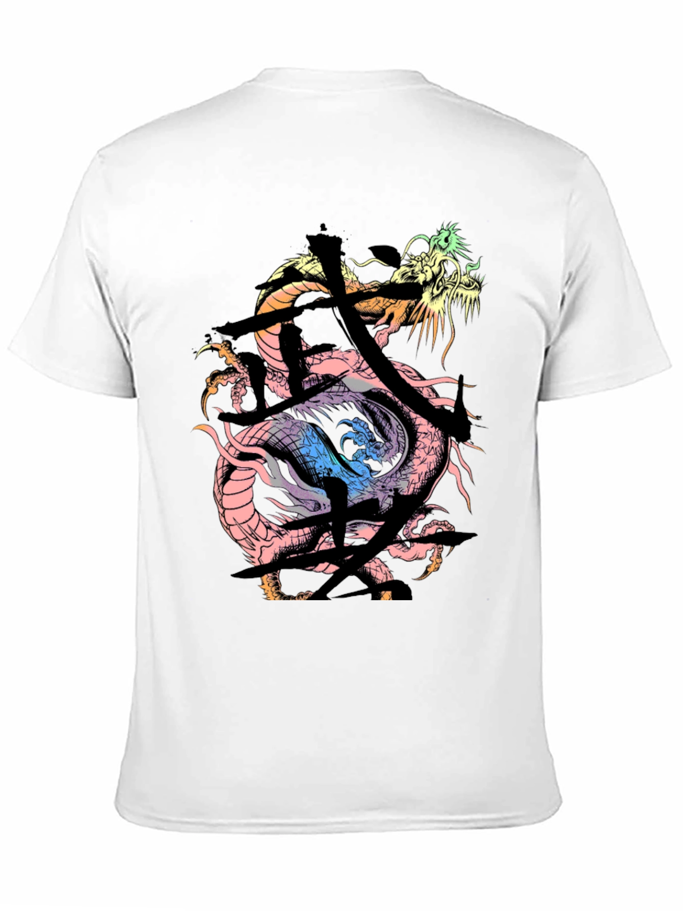 Black Dragon Kanji Graphic Print Black T-Shirt view 11