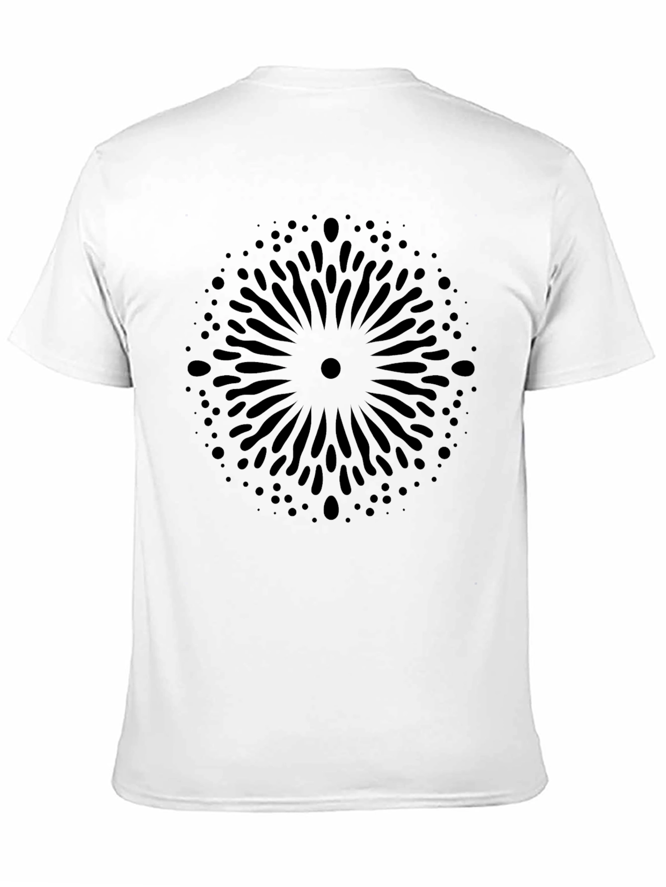 Black Stylish Black Graphic Tee - Abstract Burst Design view 11