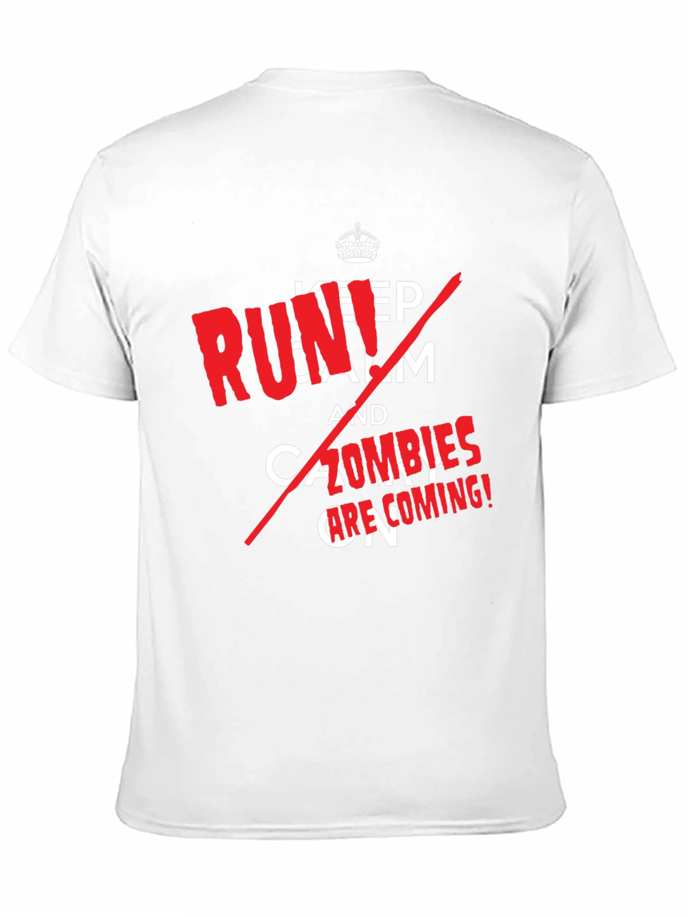Black Keep Calm, Zombies are Coming! Novelty T-Shirt view 11