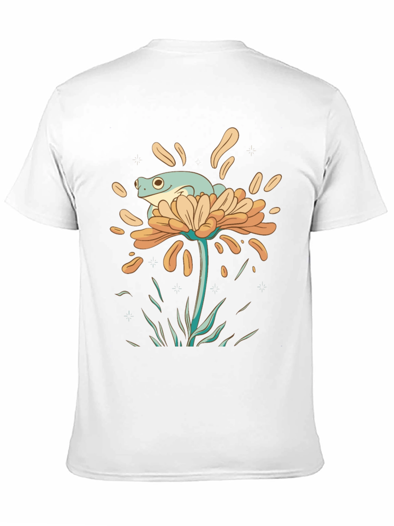 Black Frog on Flower Graphic Tee - Black Cotton T-Shirt view 11