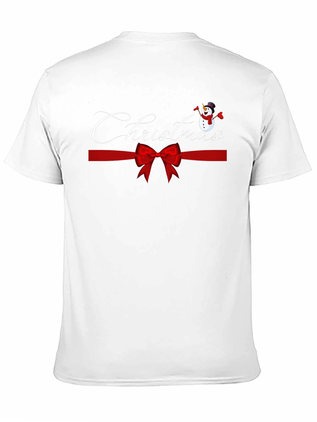 Black Festive Christmas Snowman Ribbon Graphic Tee view 11