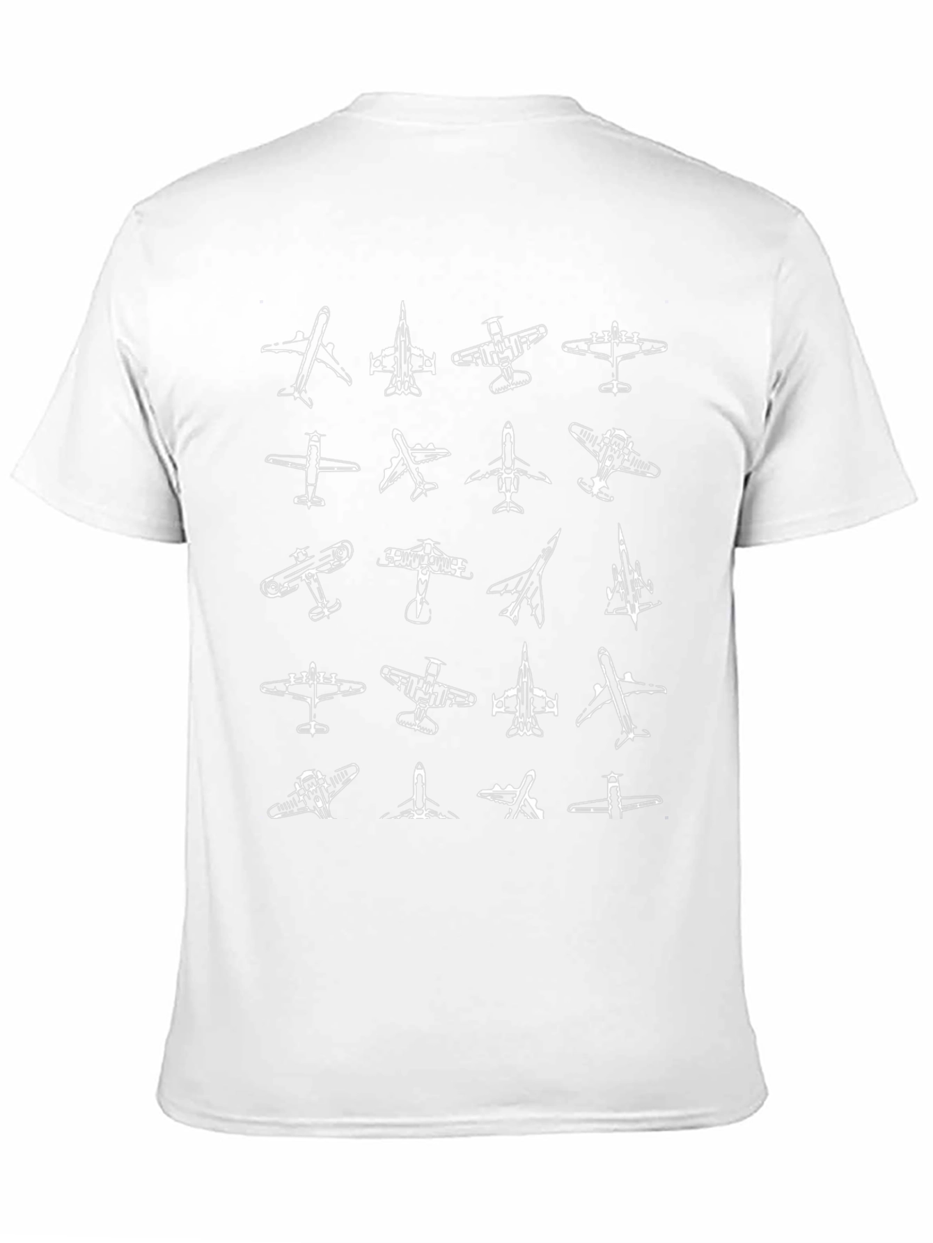 Black Vintage Airplane Print Black T-Shirt view 11
