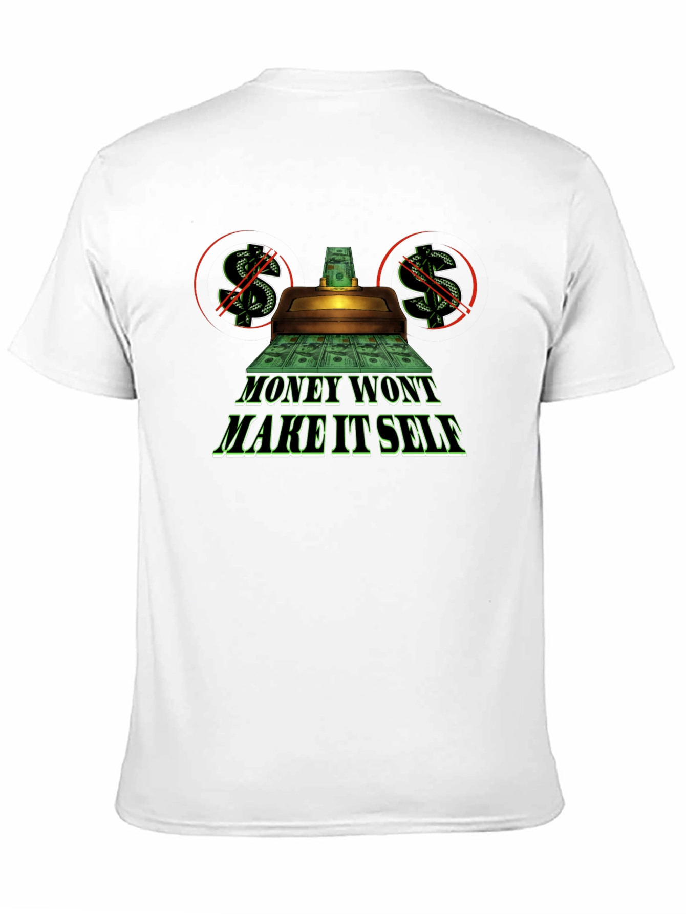 Money Won't Make Itself Graphic Tee - Black Cotton T-Shirt - 11