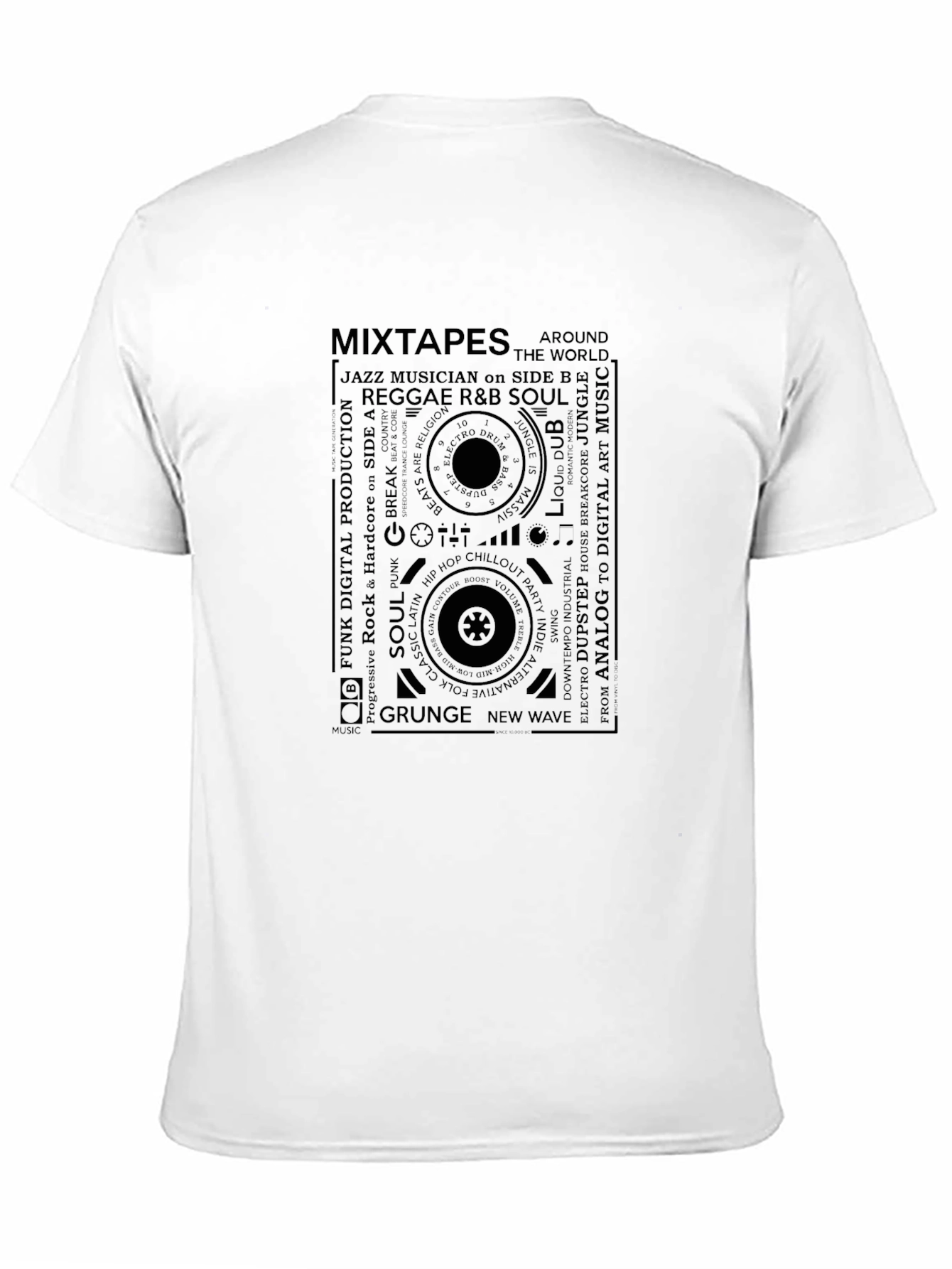 Black Music Genre Mixtape Graphic T-Shirt - Retro Style Tee view 11