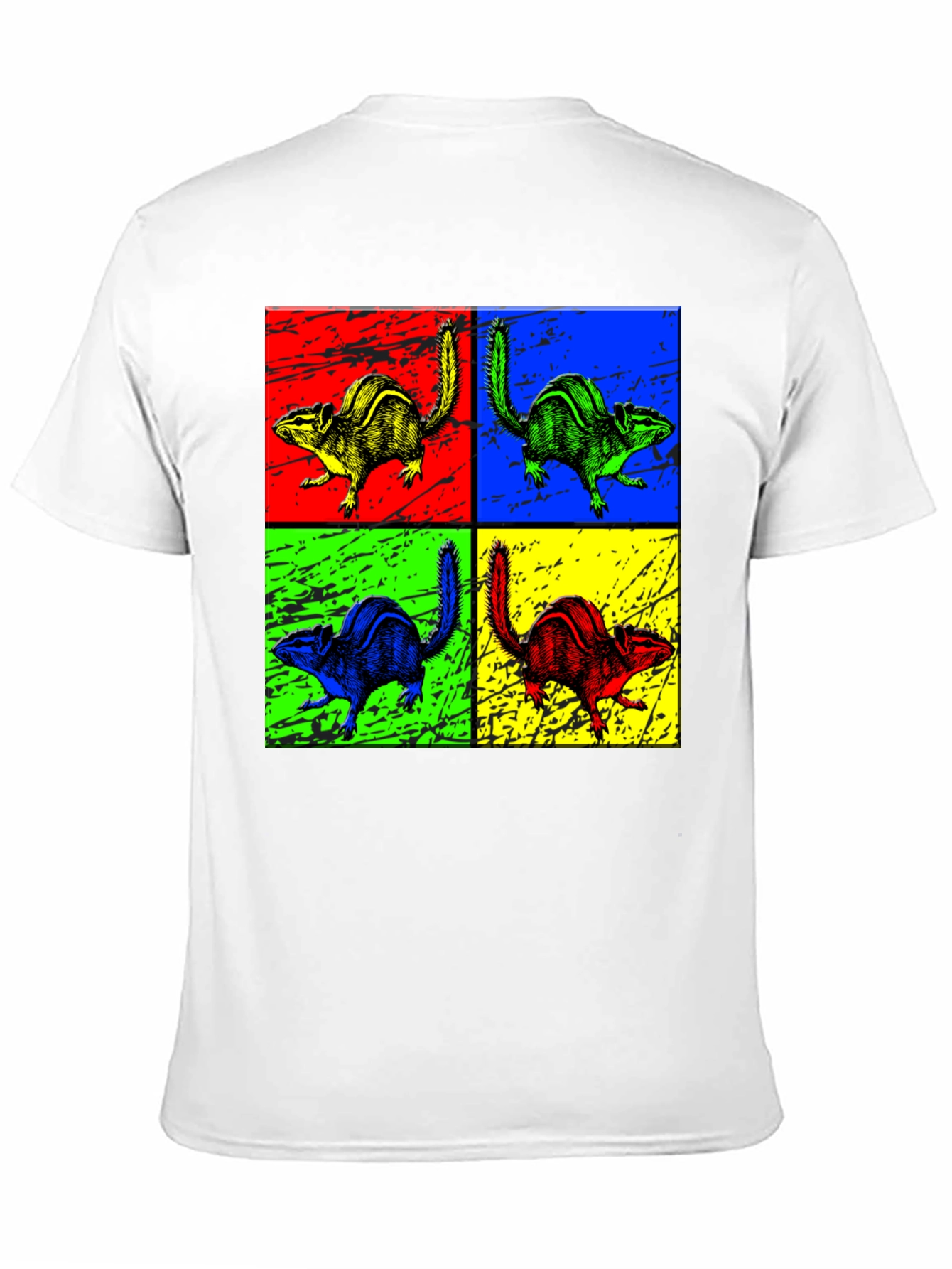 Black Pop Art Chipmunk Graphic Tee - Unique Animal Print Shirt view 11