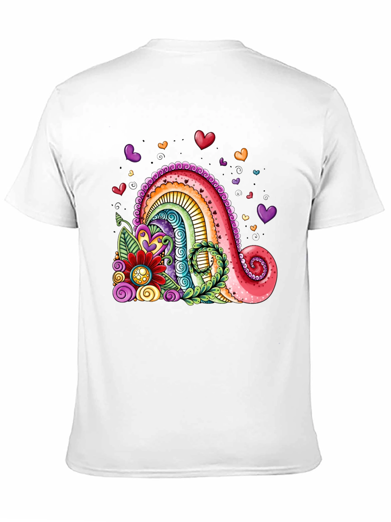 Black Colorful Rainbow Hearts Graphic Tee view 11