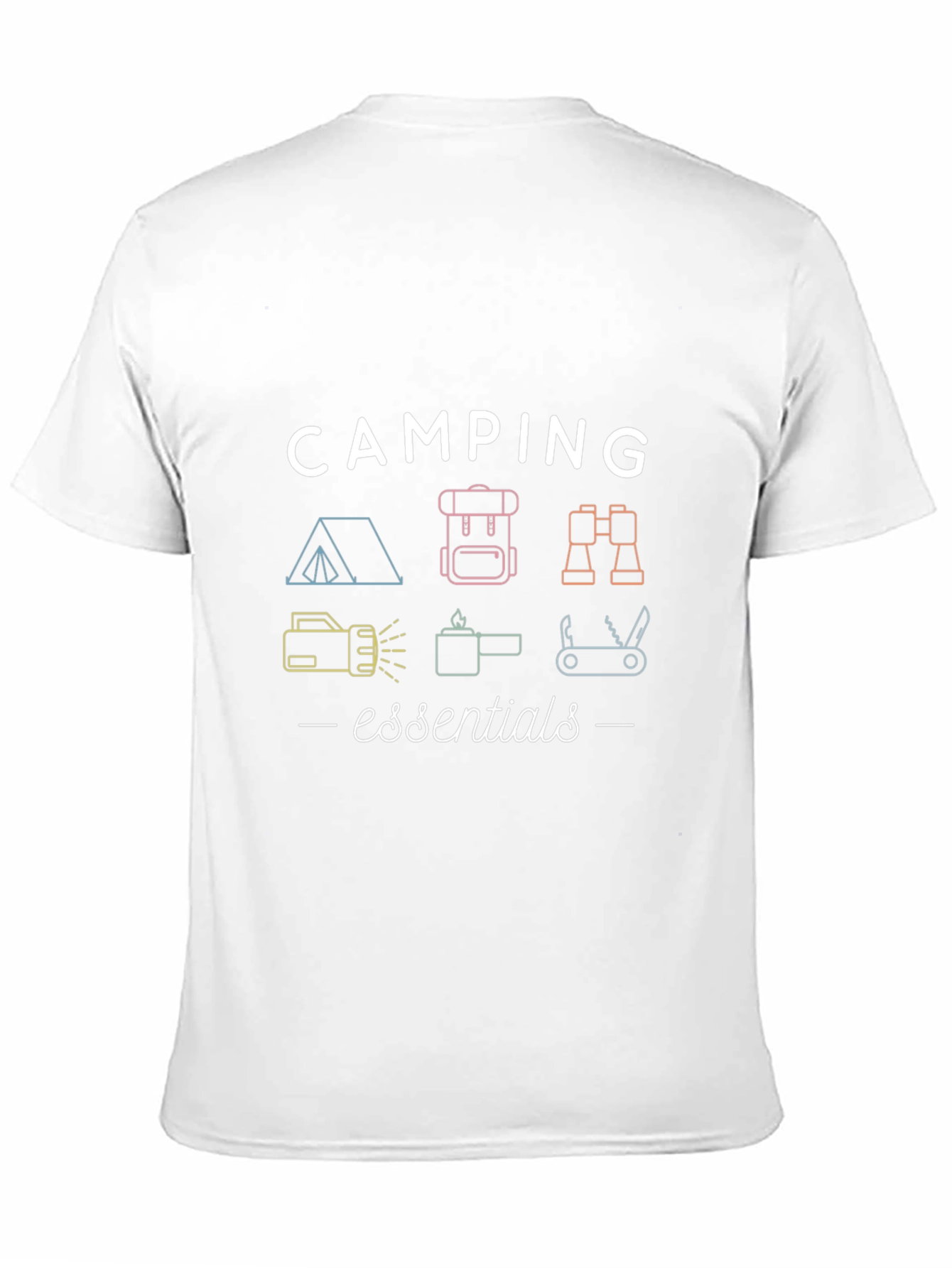 Black Camping Essentials Graphic T-Shirt view 11