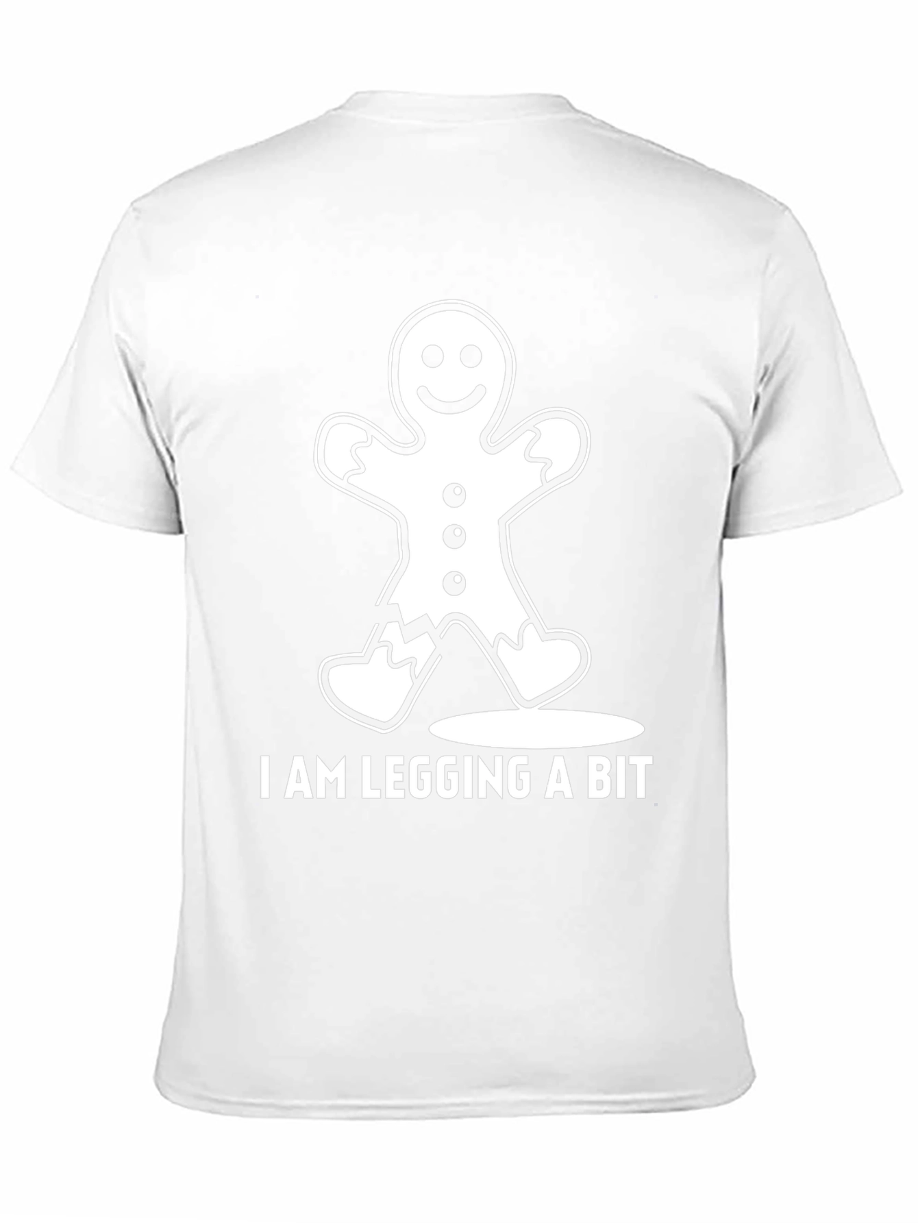 Black Funny Gingerbread Man "I Am Legging A Bit" T-Shirt view 11