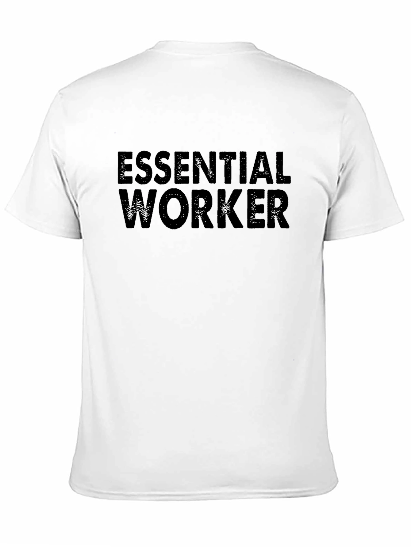 Black Essential Worker Graphic Tee - Black Cotton T-Shirt view 11