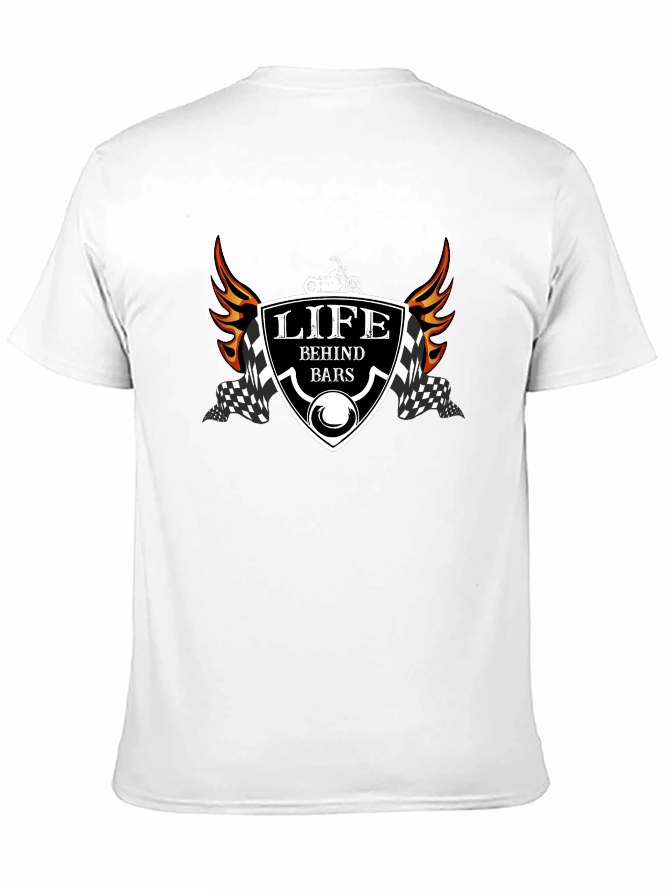 Black Life Behind Bars T-Shirt - Motorcycle Design view 11