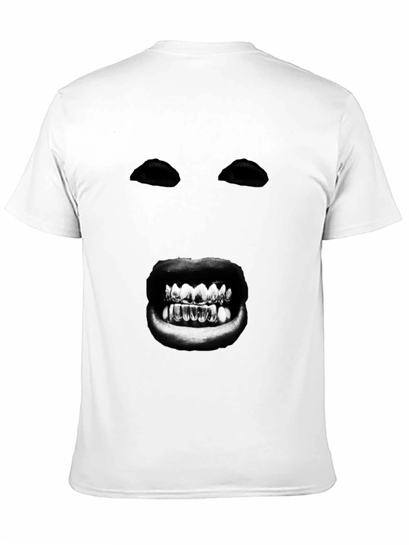 Black Mysterious Face Graphic T-Shirt - Bold Black Tee view 11
