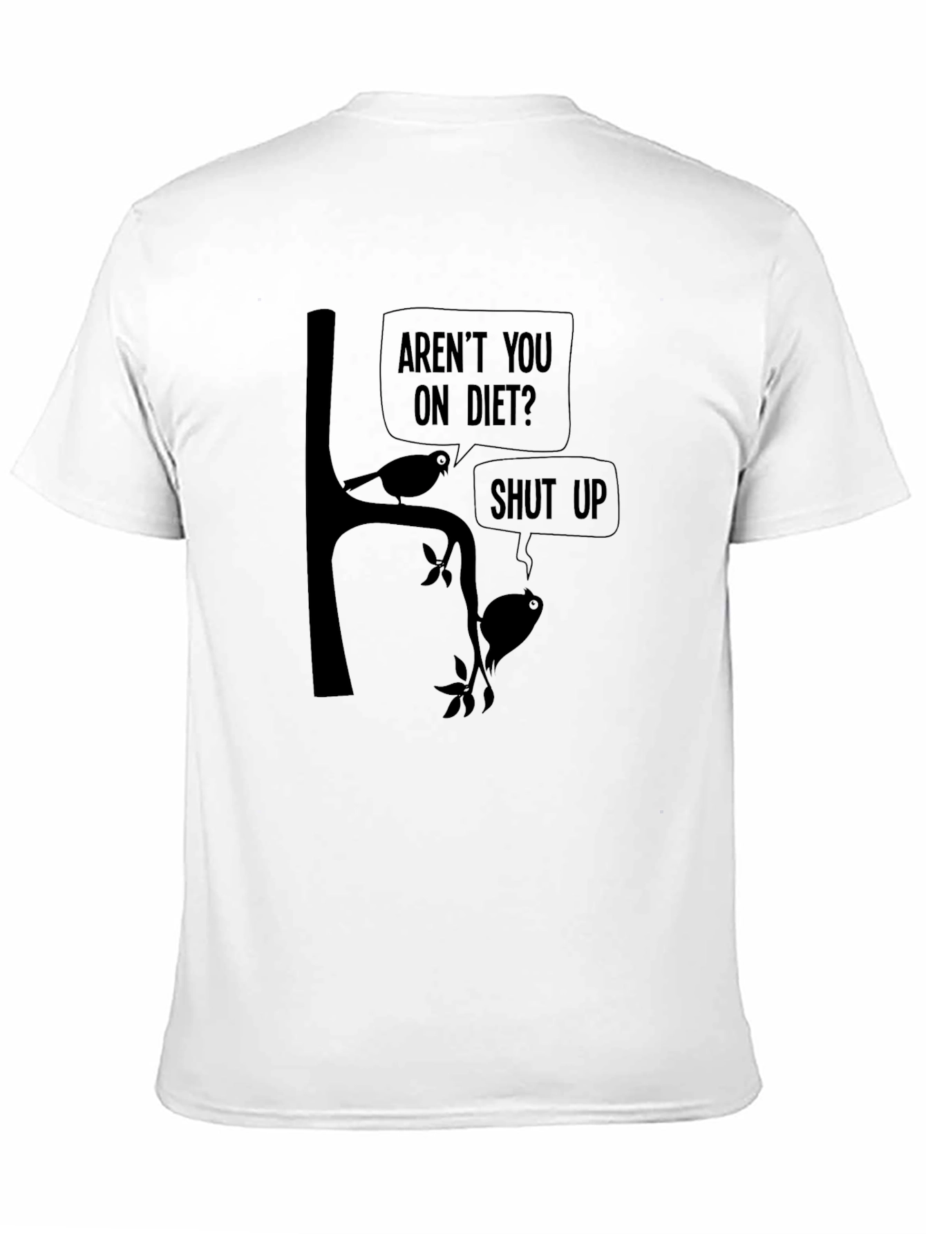 Black Funny Bird Diet T-Shirt - Humor Tee view 11