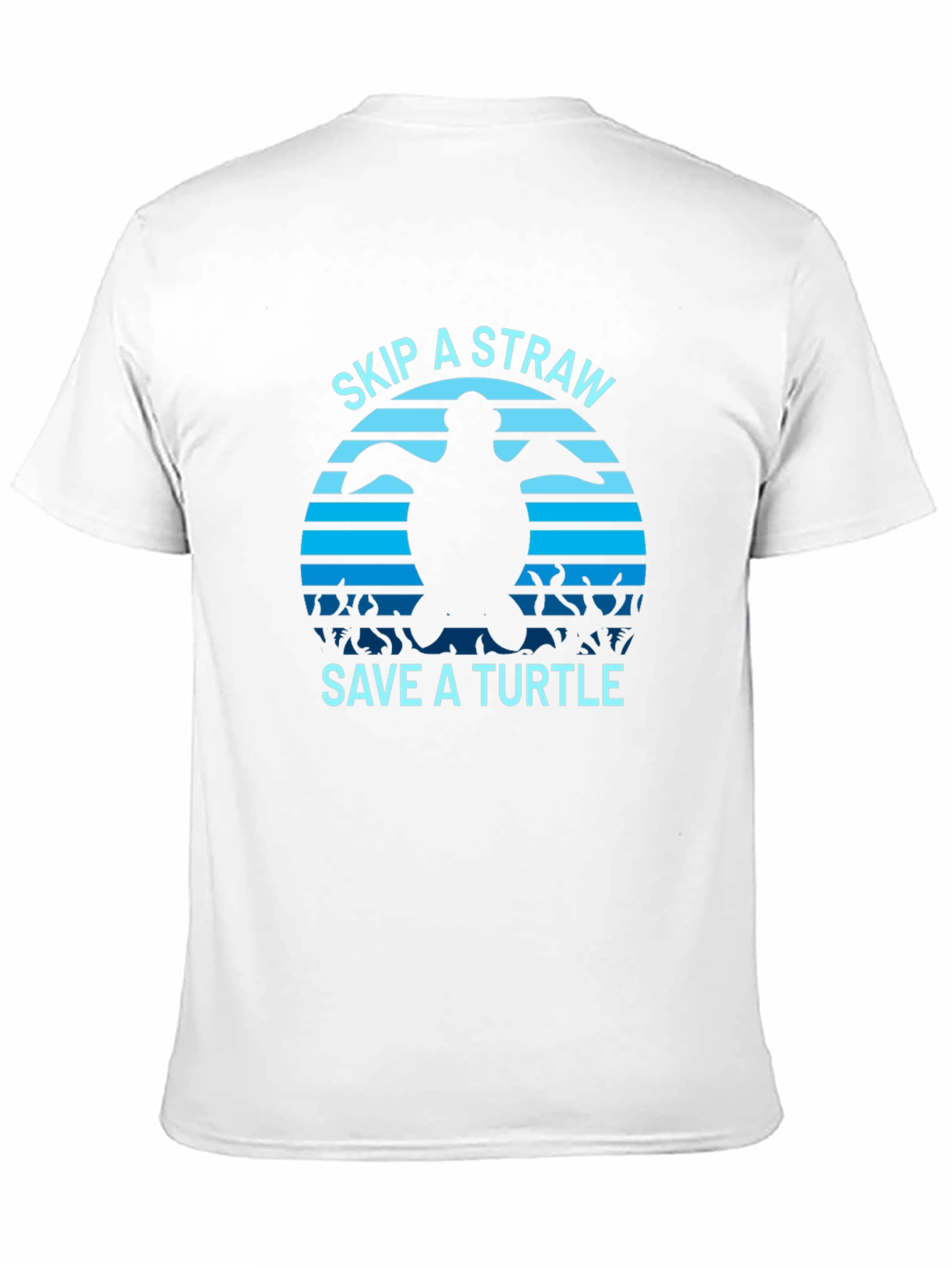 Black Skip a Straw Save a Turtle T-Shirt view 11