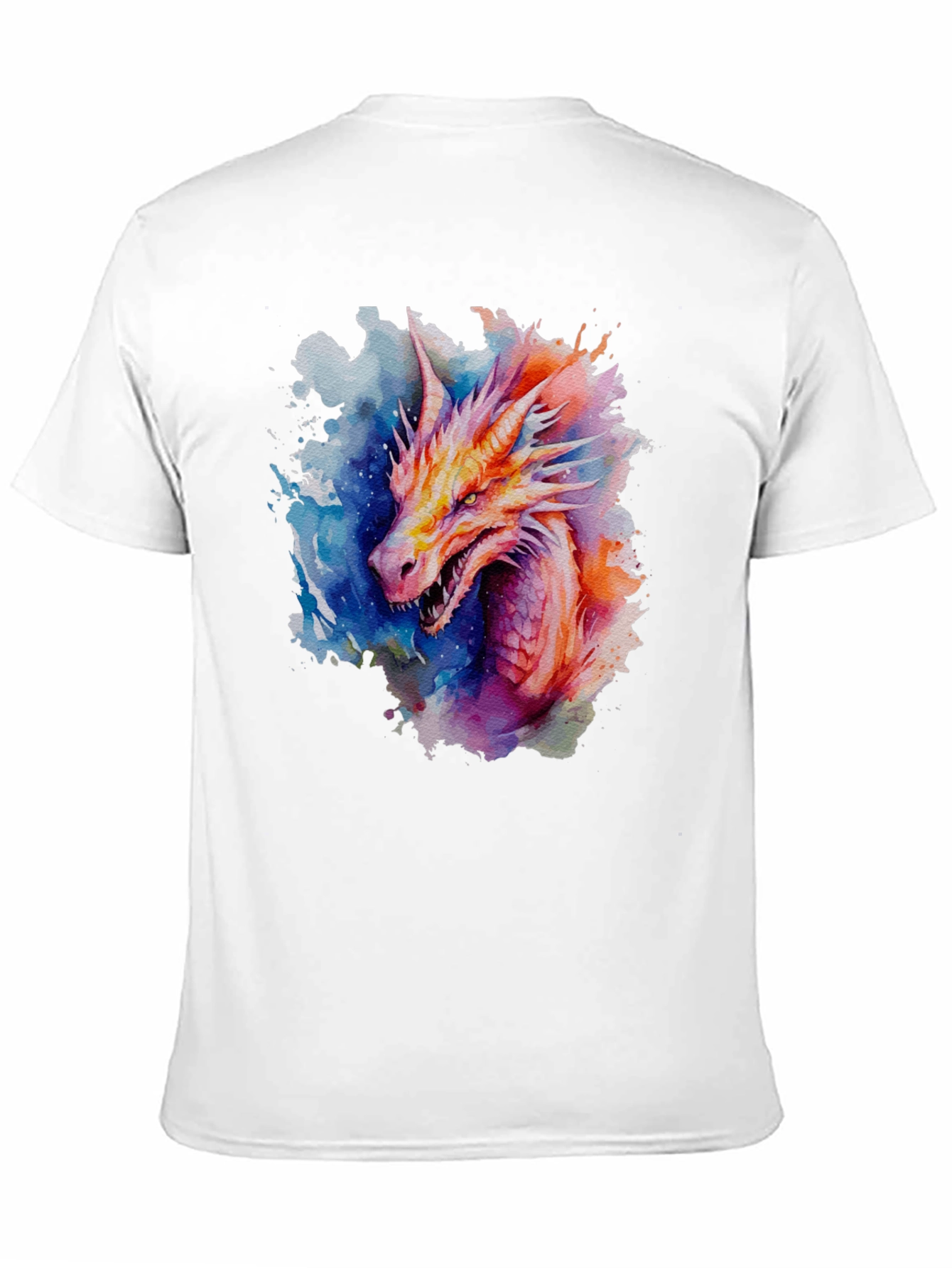 Black Watercolor Dragon Graphic Black T-Shirt view 11