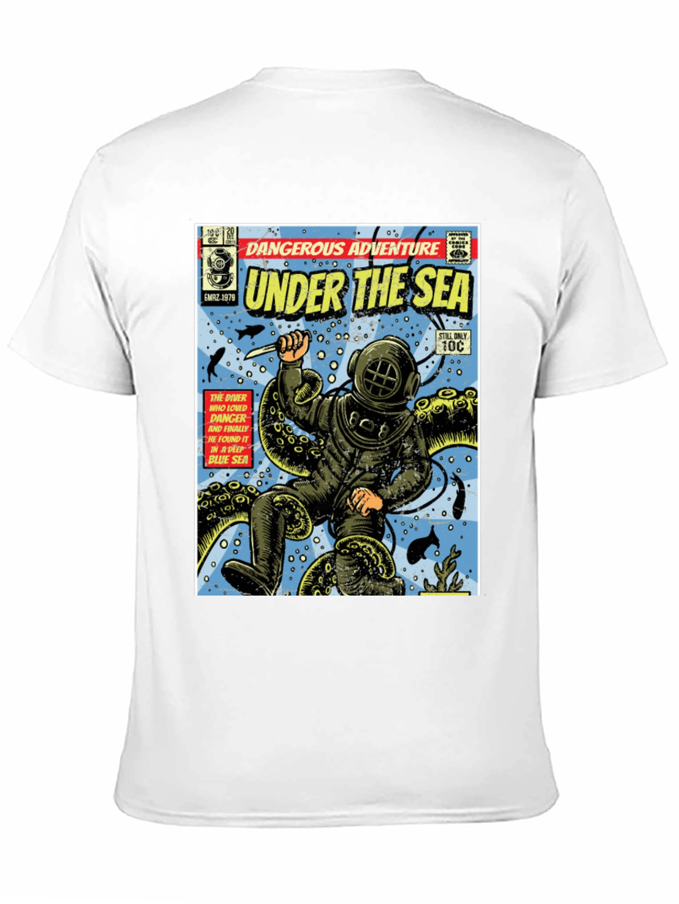 Black Under the Sea Comic Book T-Shirt view 11