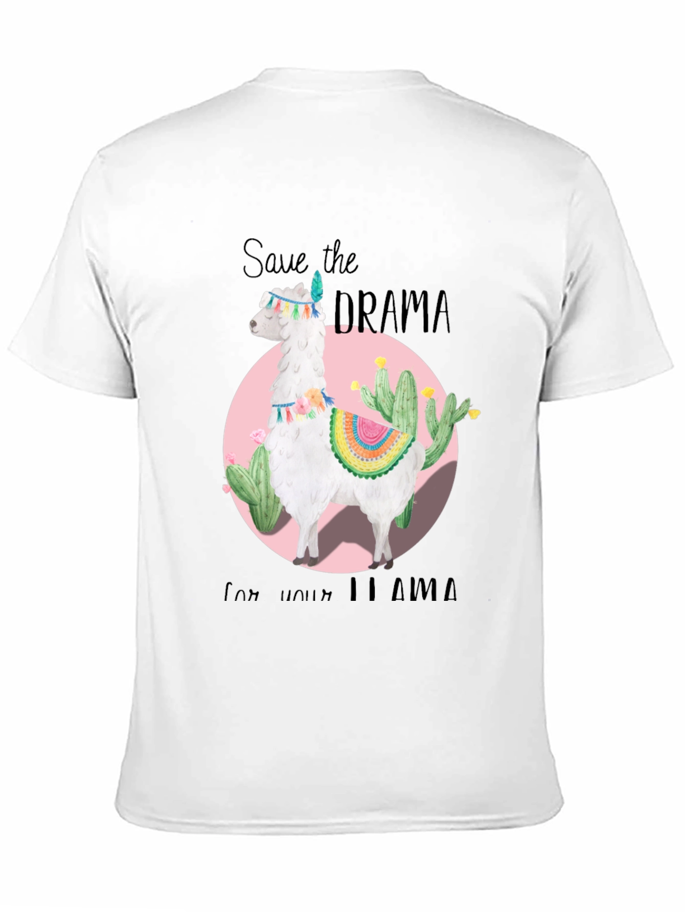 Black Save the Drama for Your Llama Black T-Shirt view 11