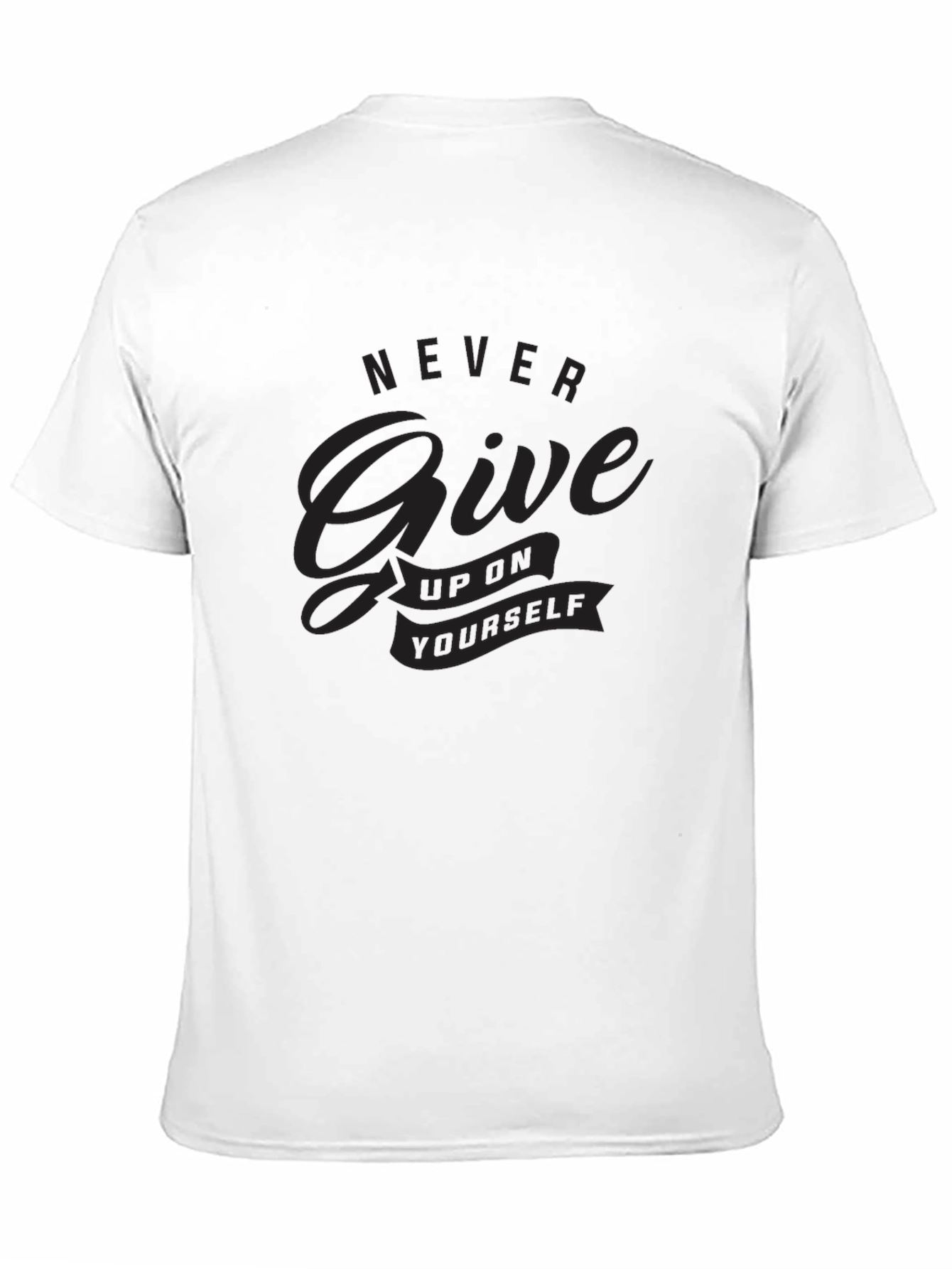 Black Motivational Never Give Up T-Shirt view 11
