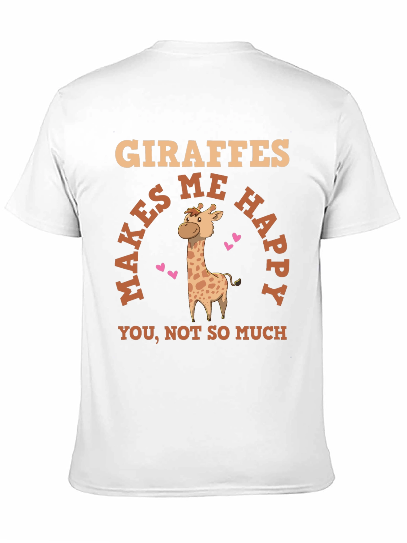 Black Giraffe Makes Me Happy Graphic T-Shirt view 11